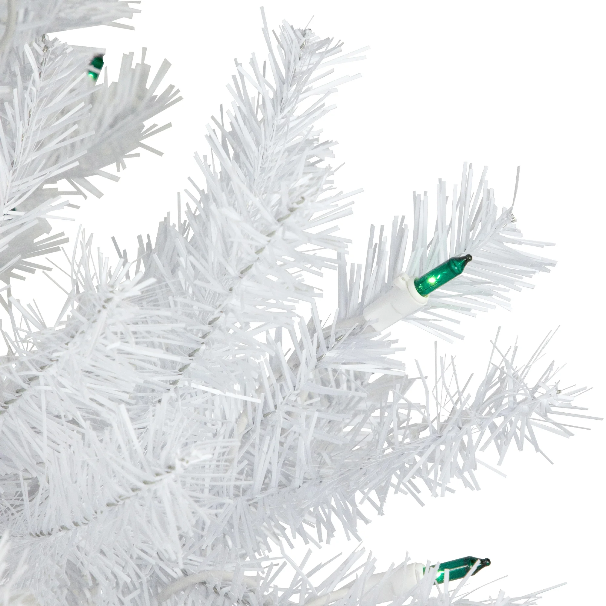 Northlight 6.5’ Pre-Lit Slim Geneva White Spruce Artificial Christmas Tree, Green Lights
