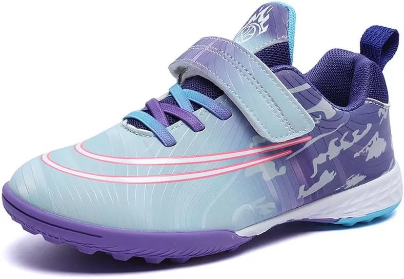 Girls Turf Soccer Shoes Kids Indoor Trainer Soccer Cleats Comfortable Athletic Football Shoes(Little Kid/Big Kid)