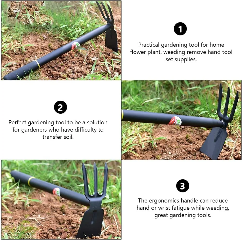 Heavy Duty Manganese Steel Hand Tiller for Hoeing  Cultivating  Weeding  Digging  Loosening Soil  Flower Planting in Gardens and Farms - Agriculture Tool with High Efficiency and Durabili
