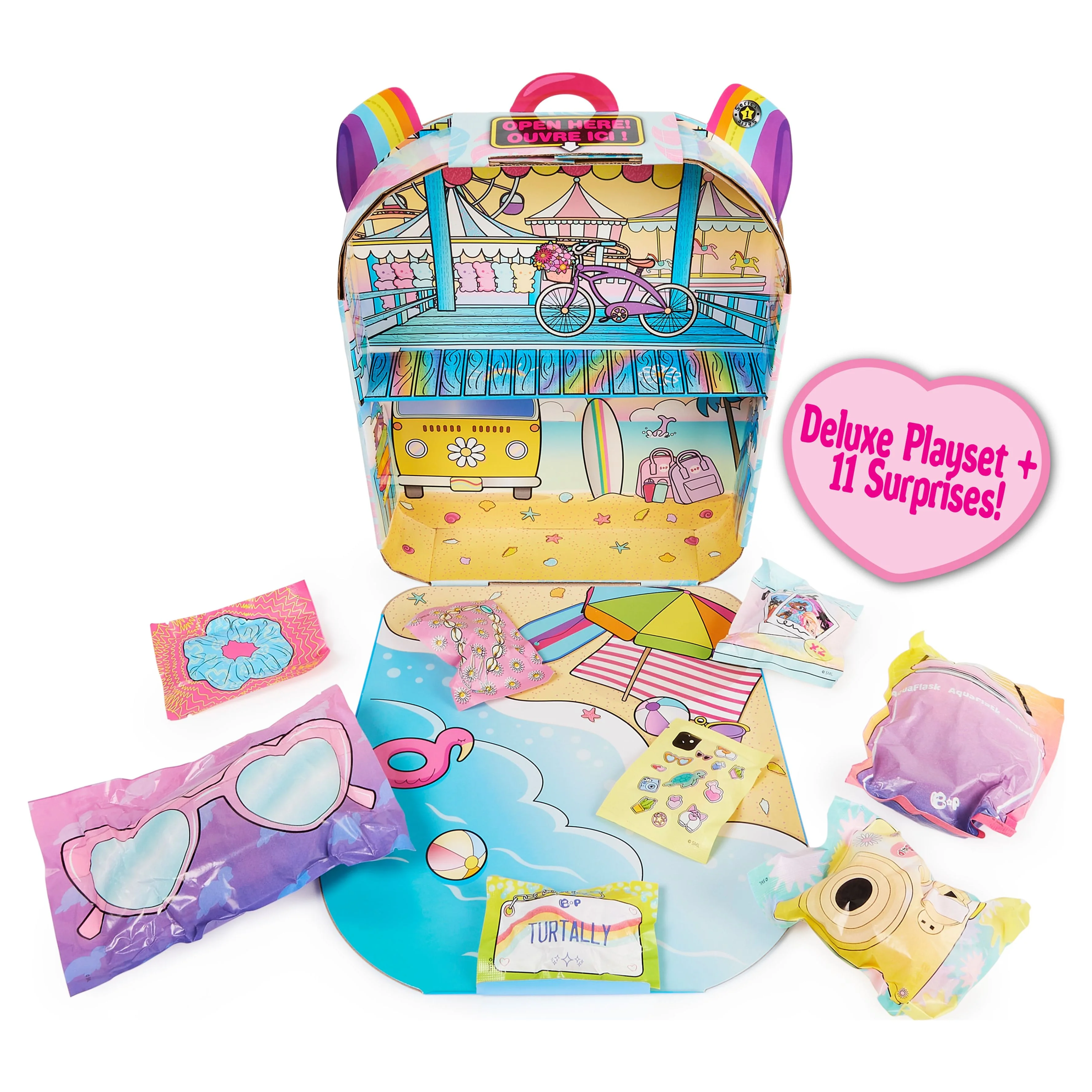 B Pack, Deluxe Reina Reef 3.5-inch Doll and Playset with 11 Surprises