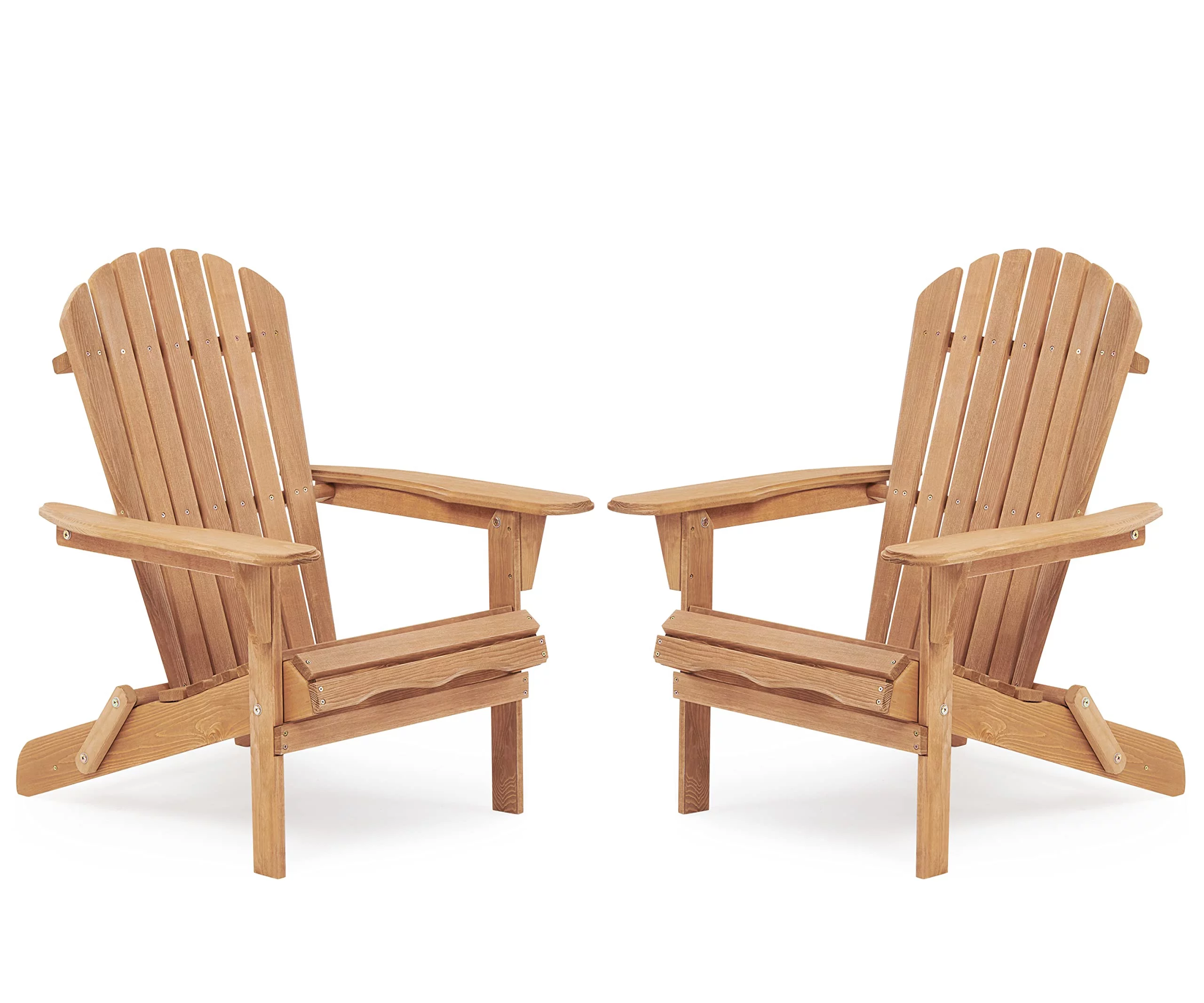 Wooden Outdoor Folding Adirondack Chair Set of 2 Wood Lounge Patio Chair for Garden,Garden, Lawn, Backyard, Deck, Pool Side, Fire Pit,Half Assembled,