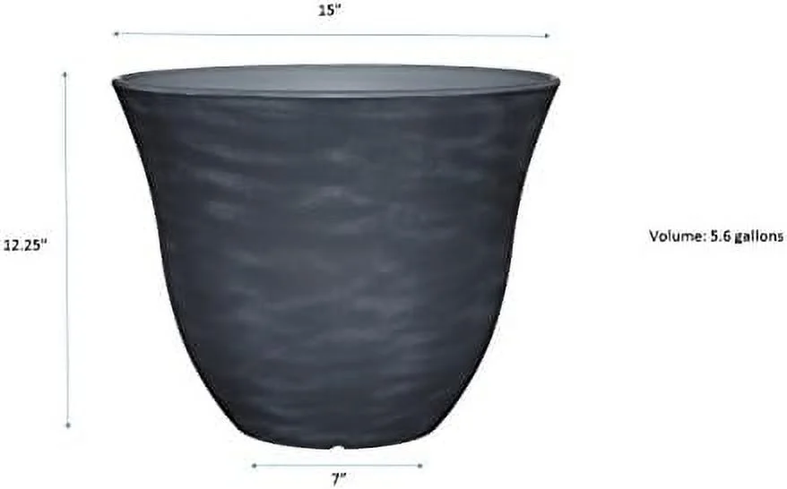 honeysuckle resin flower planter, zinc grey, 15