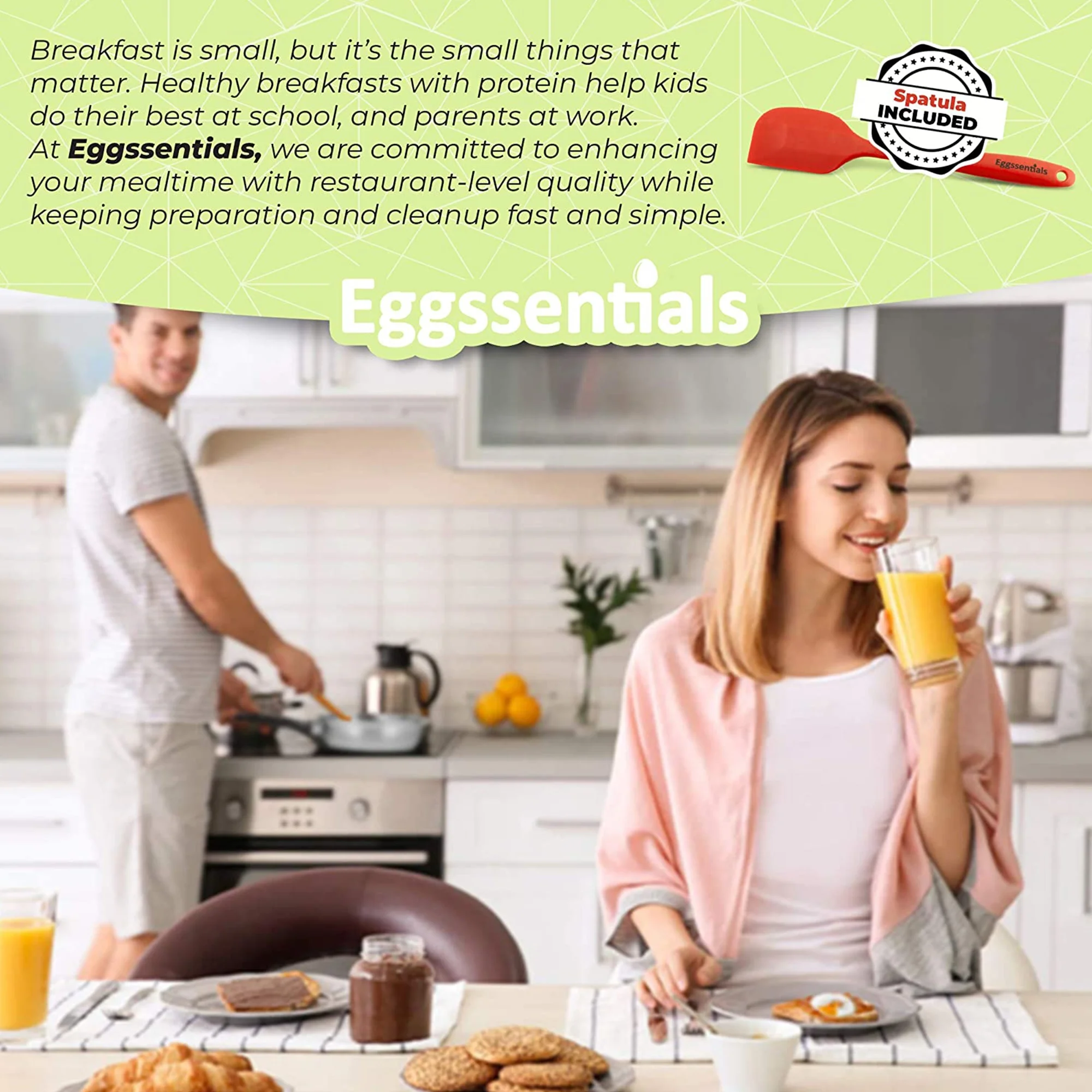 Eggssentials Stainless Steel Egg Poacher Pan Non Stick Poached Egg Cooker with Spatula and 6 Extra Cups