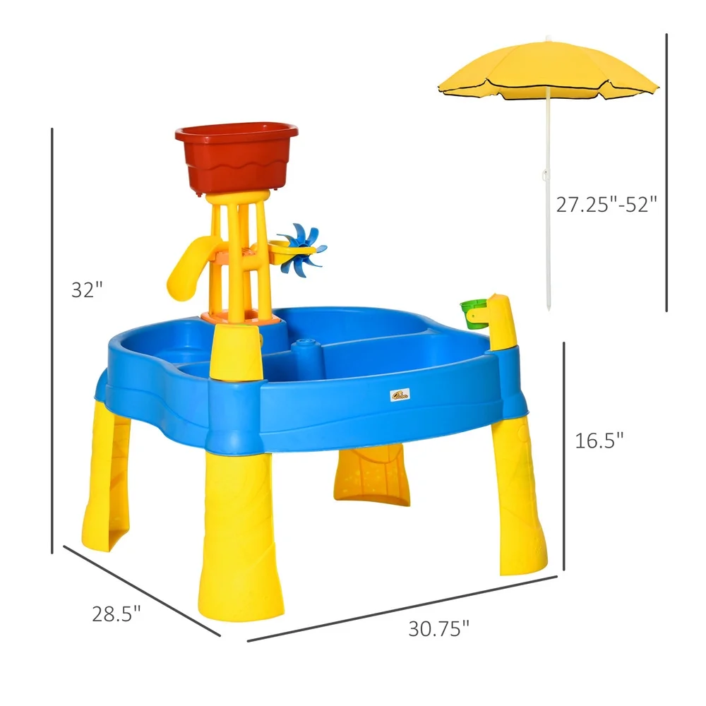 Sand Water Table for Toddlers, Activity Sensory Tables Outside Beach Toys for Boys Girls,28.5