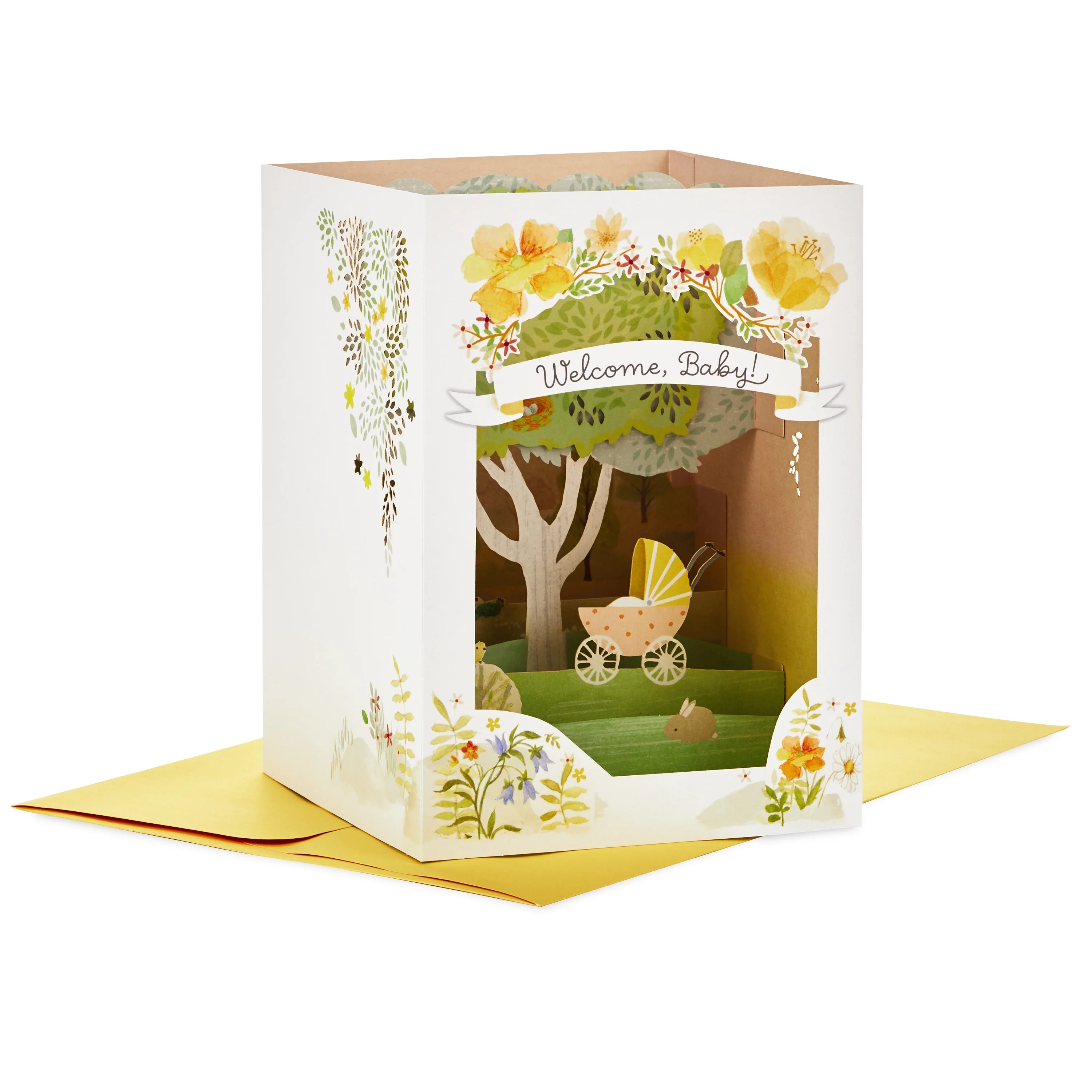 Hallmark Paper Wonder Displayable Pop Up Baby Shower Greeting Card (Family Tree)