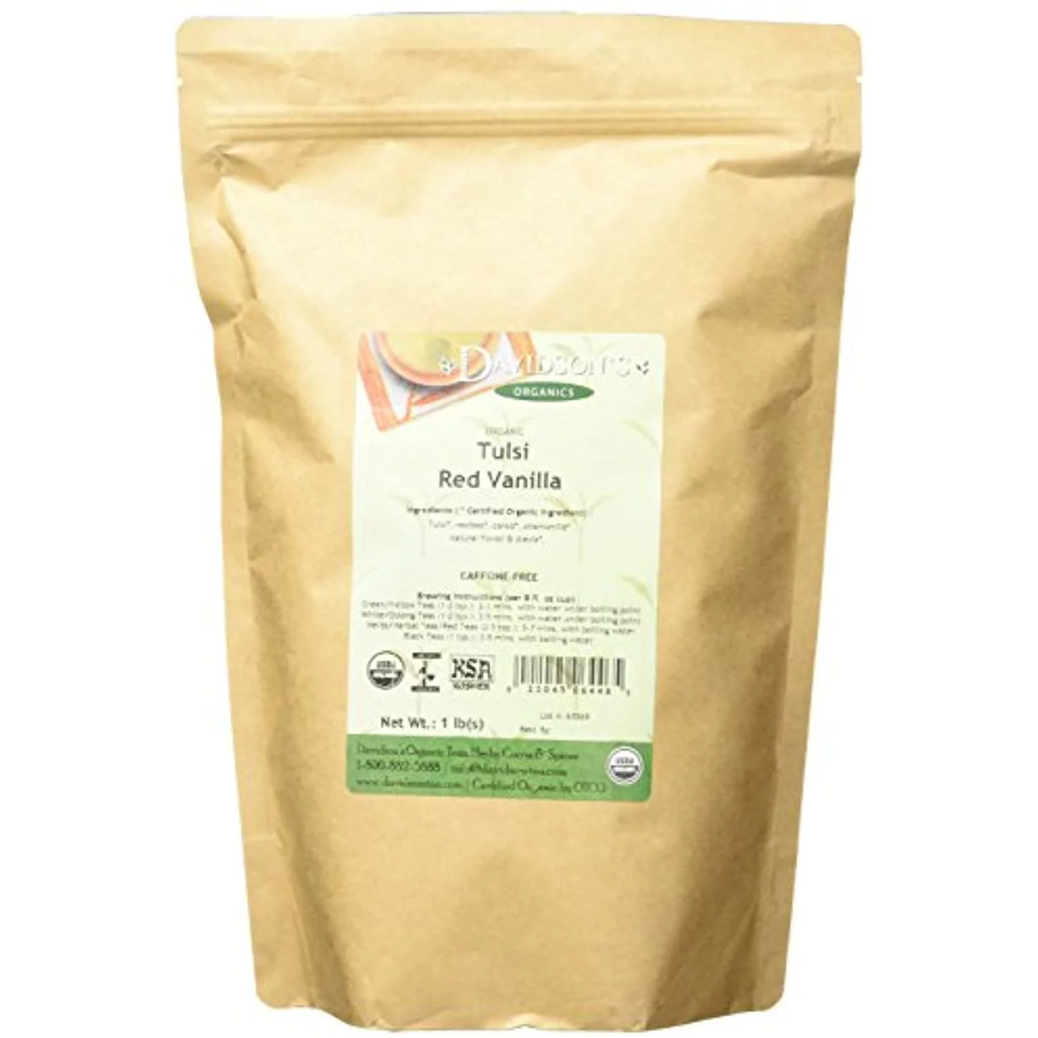 Davidsons Tea Bulk Bag, Organic Tulsi Red Vanilla, 16 Ounce