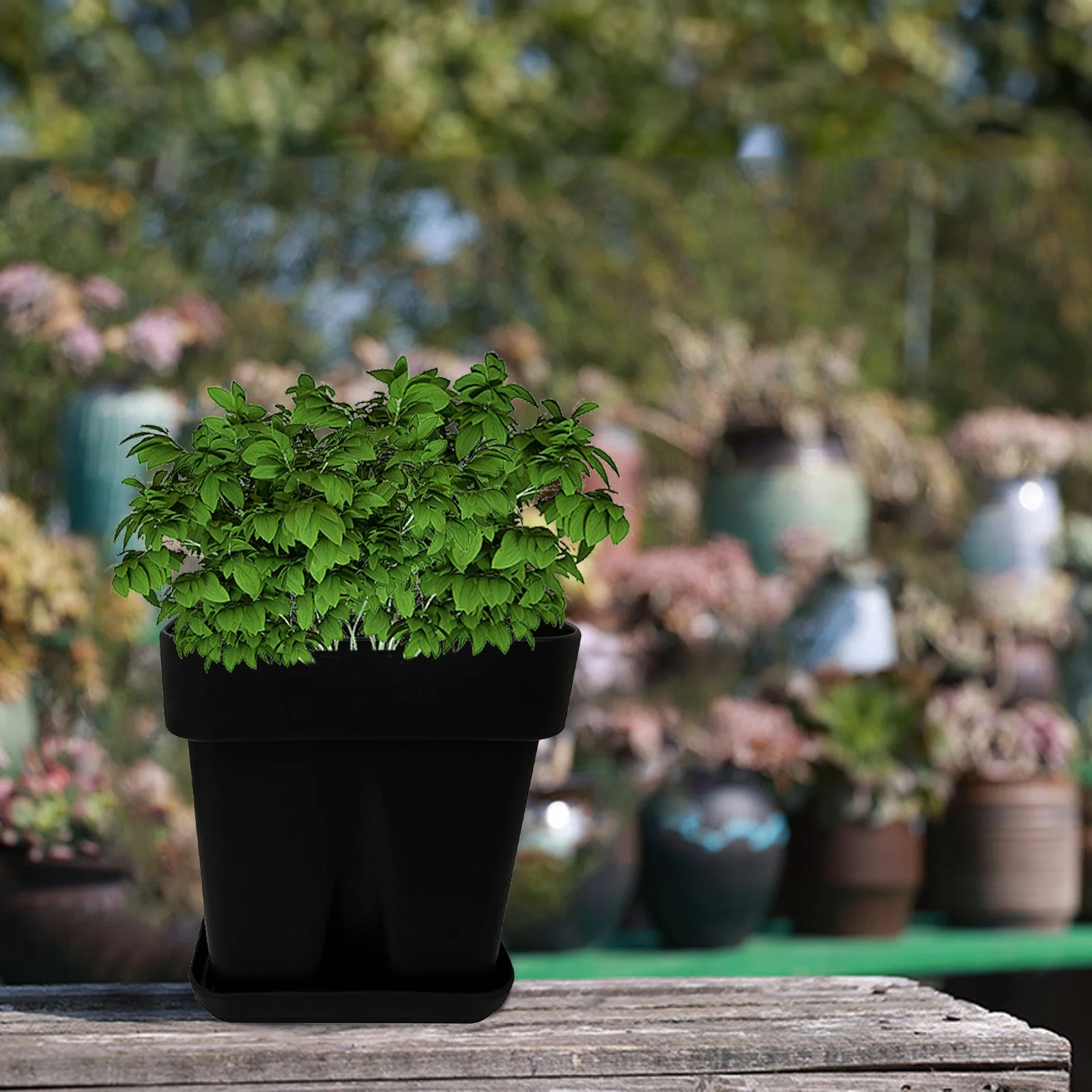 Large Flower Thickened Anti Fall Silicone Planter Simple Square Home Office Decoration Succulent Pot