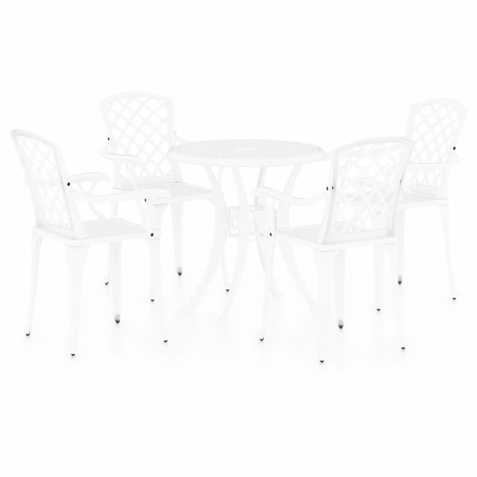 Suzicca 5 Piece Bistro Set Cast Aluminum White