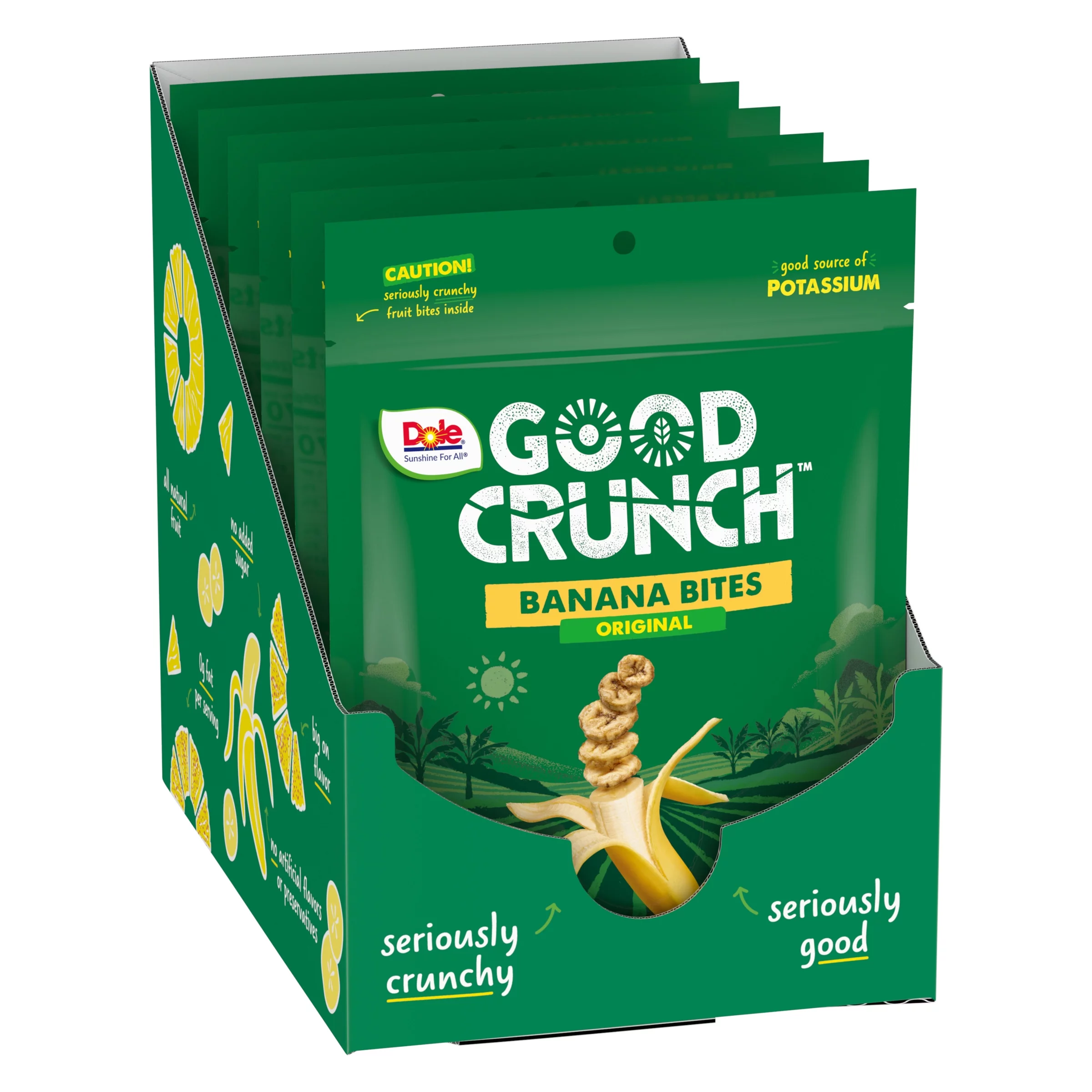 Dole Good Crunch Banana Bites, Made with All Natural Fruit, 2.5 oz Bag (6 Pack)