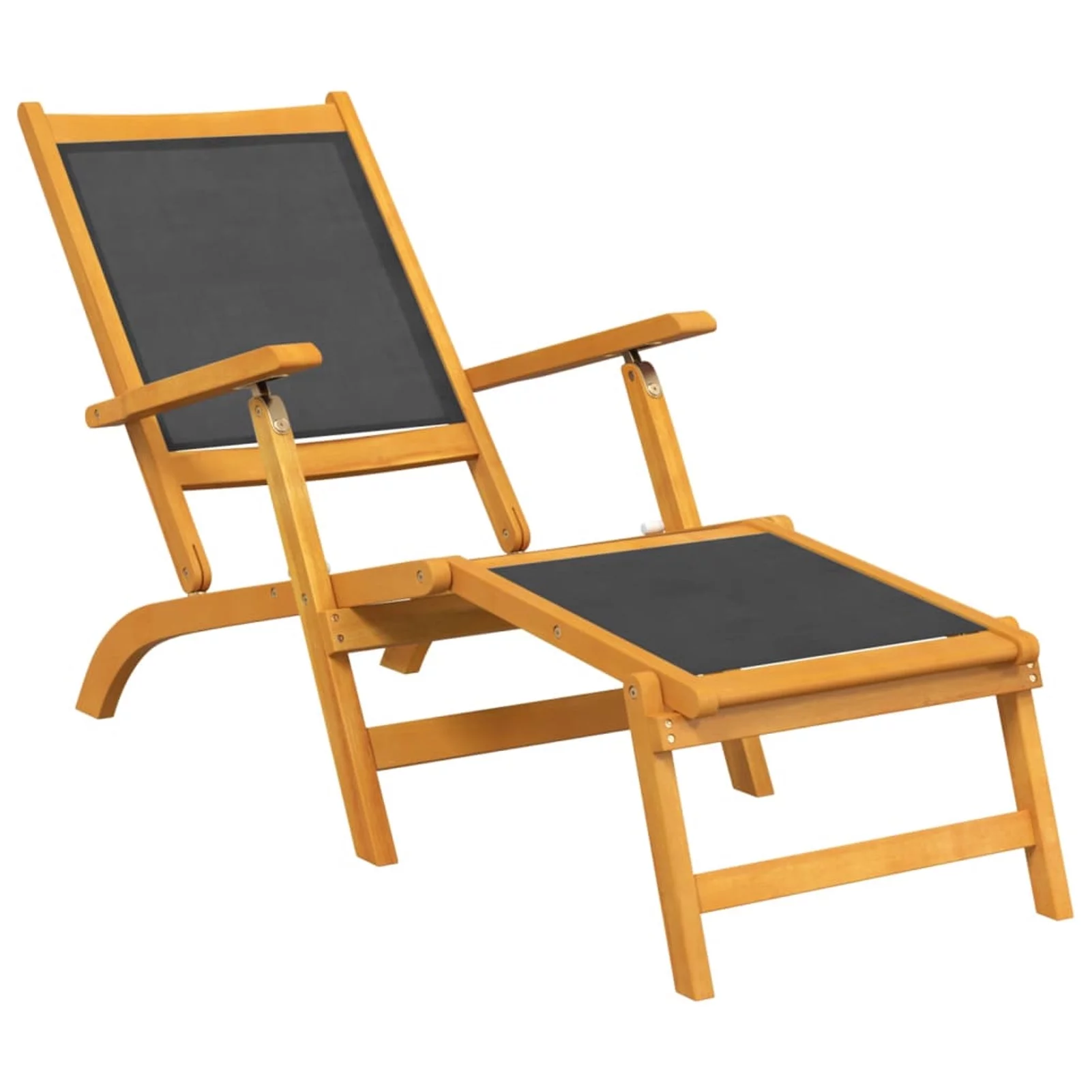 Suzicca Patio Deck Chairs 2 pcs Solid Wood Acacia and Textilene