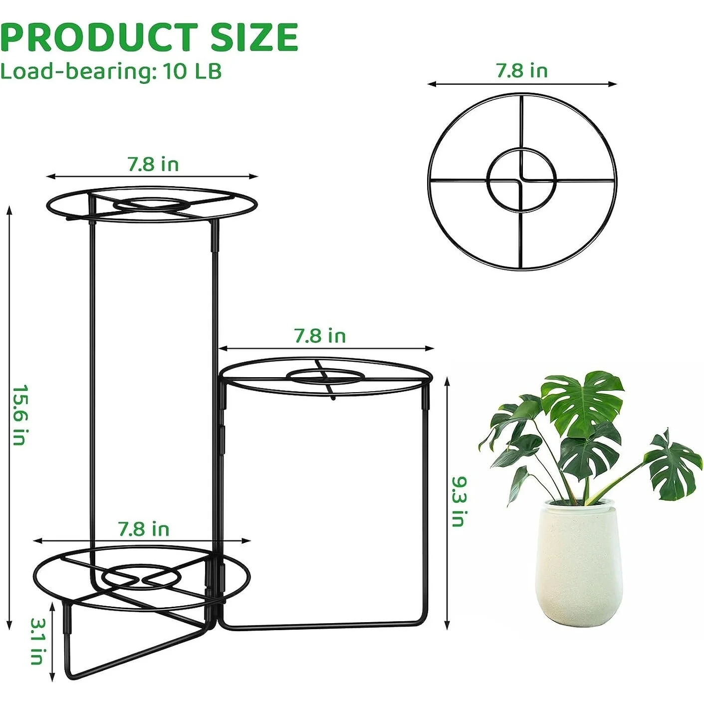 3 Tier Small Metal Plant Stand 1PCS
