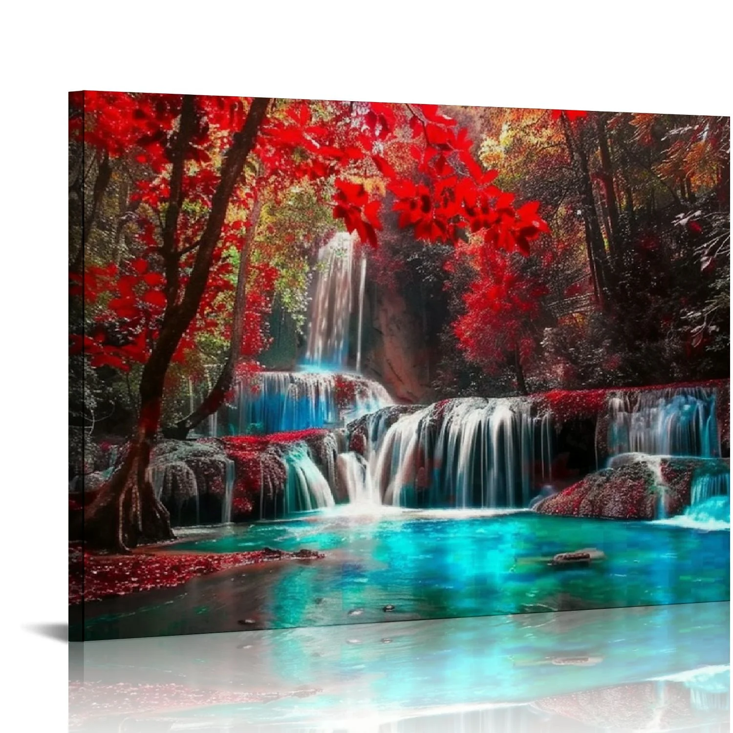 ARISTURING Waterfall Canvas Wall Art Modern Nature Wall Decor Landscape Decor Print Artwork Waterfall Paintings Poster Aesthetic Room Decor for Bathroom Living Room Bedroom
