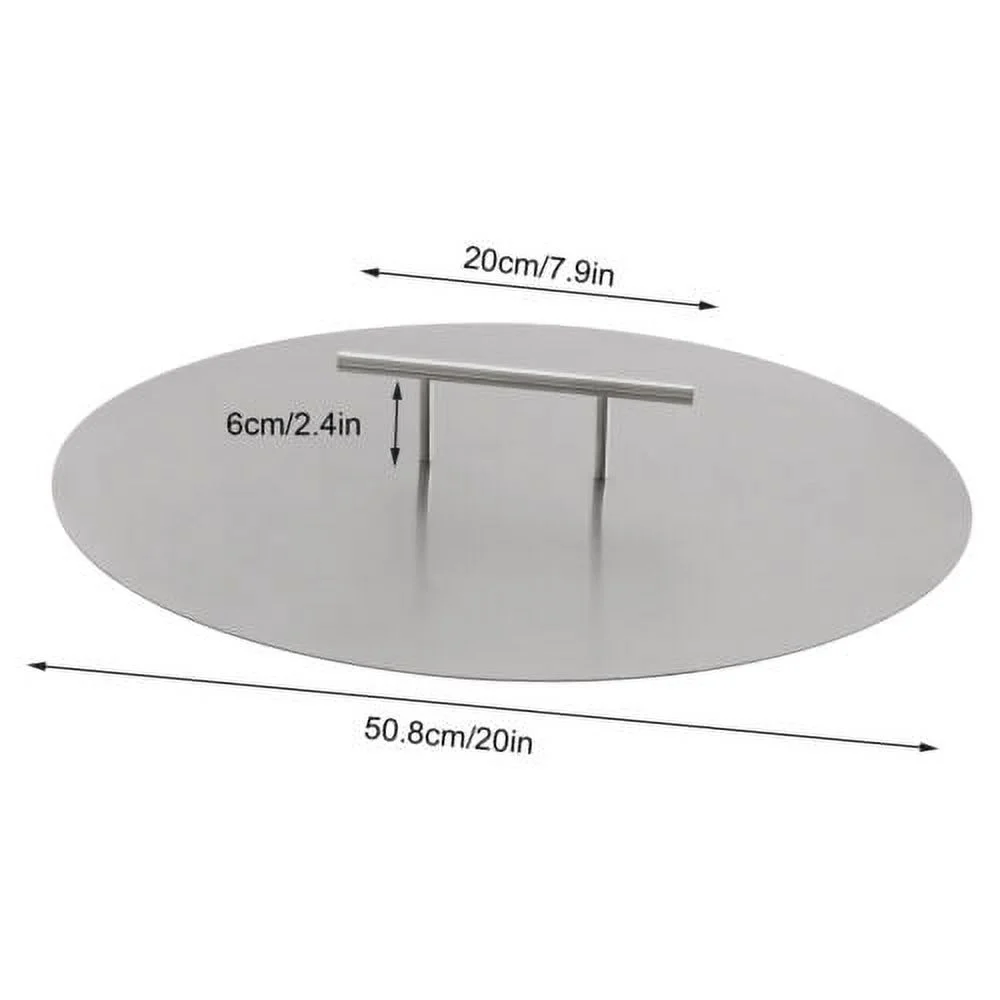 Fire Pit Lid Foldable Cover 304 Stainless Steel Burner Pan Lid Round