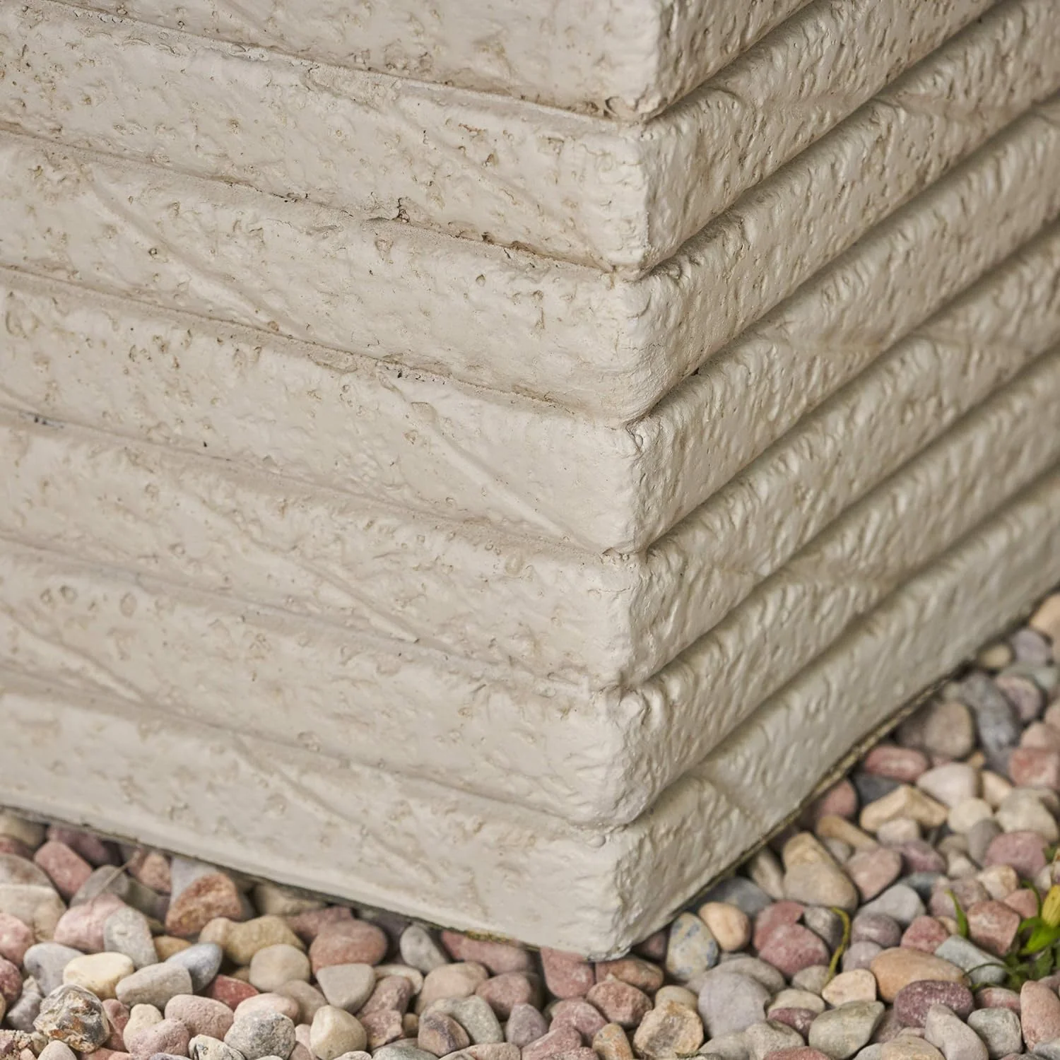 Urn Planter, Square, Tapered, Riveted, Antique  Lightweight Concrete