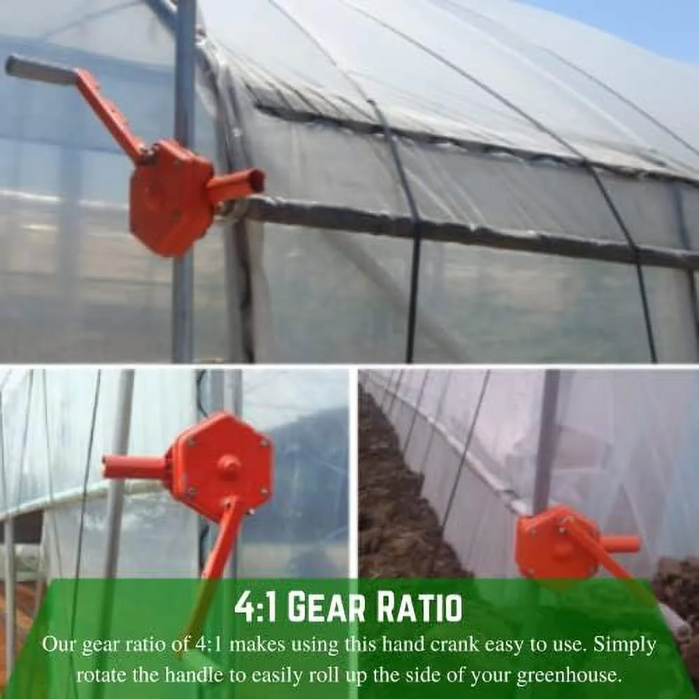 Manual Winch Greenhouse Hand Crank  (2 Pack)  Metal Hand Crank For Greenhouse Vent, Hand Crank Winch Gear Roll Up Greenhouse Opener