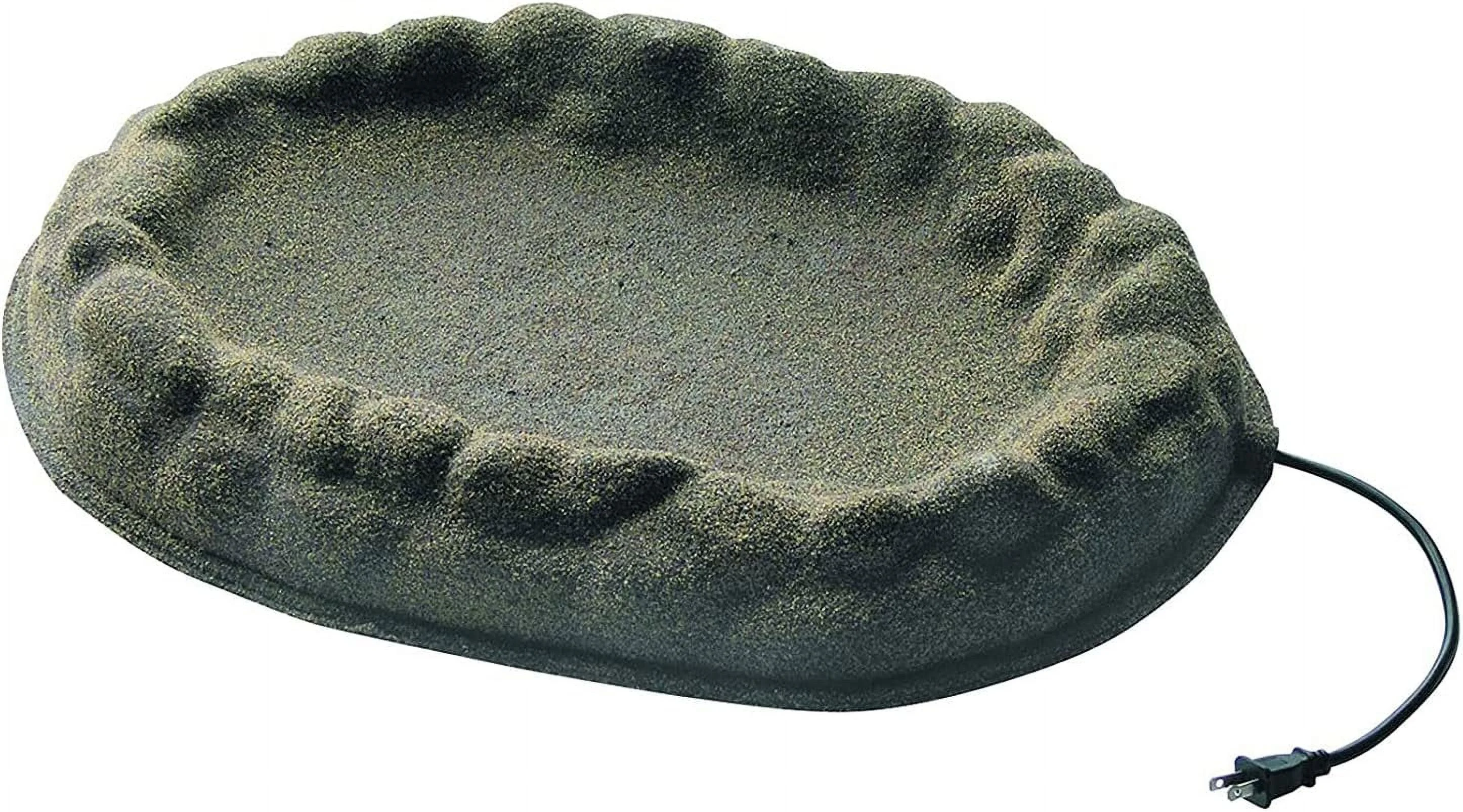 FS-1 Four Seasons Outdoor Sand Coated Stone Like Heated Birdbath with Hidden Electrical Connection, 70 Watt, Gray