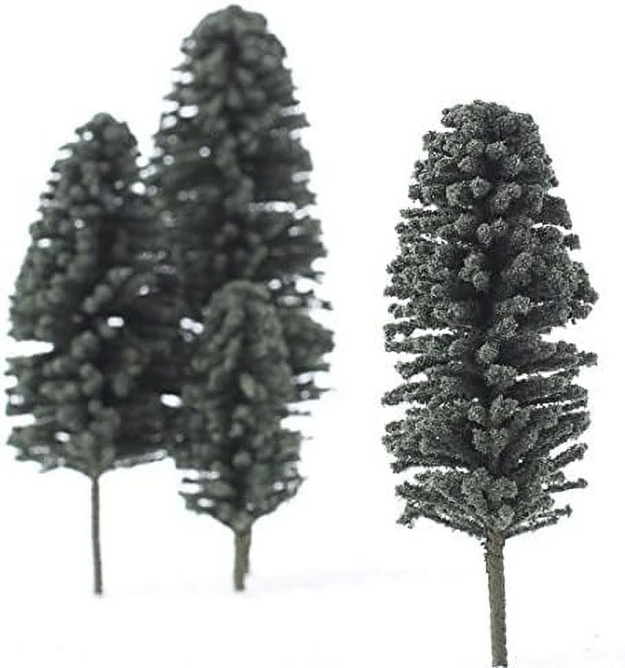 Set Of 15 Miniature Flocked Cedar Trees In Assorted Sizes For Crafting And Displaying
