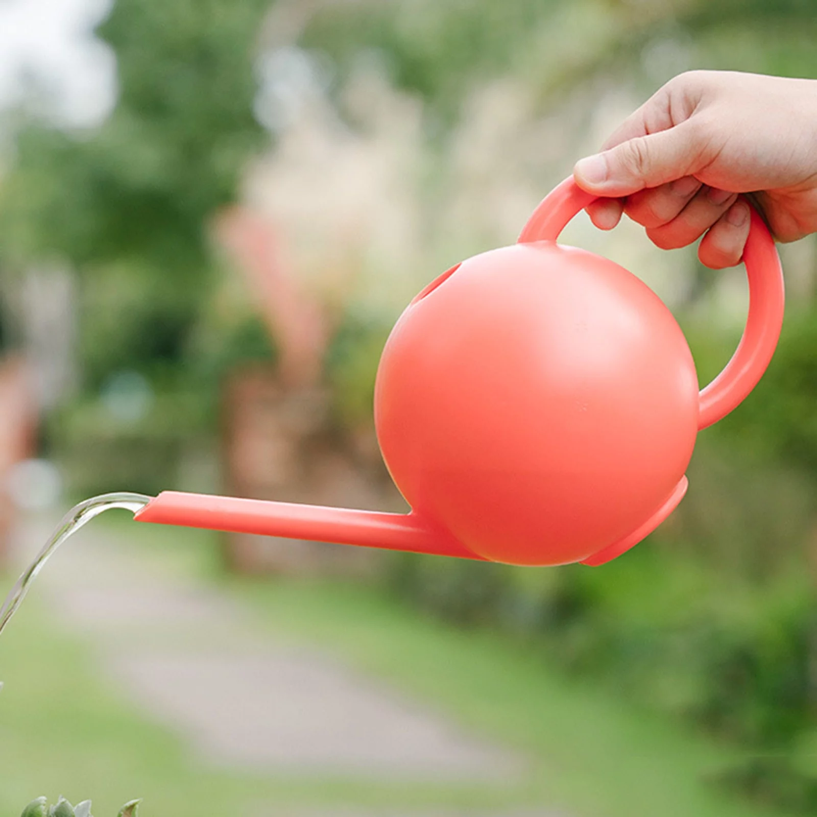 pdqouc 1.5L Round Small Sprinkler Watering Kettle Flowering Kettle Home Small Gardening Raising Flowers Succulent Watering Can Long Spout Garden Watering Tools