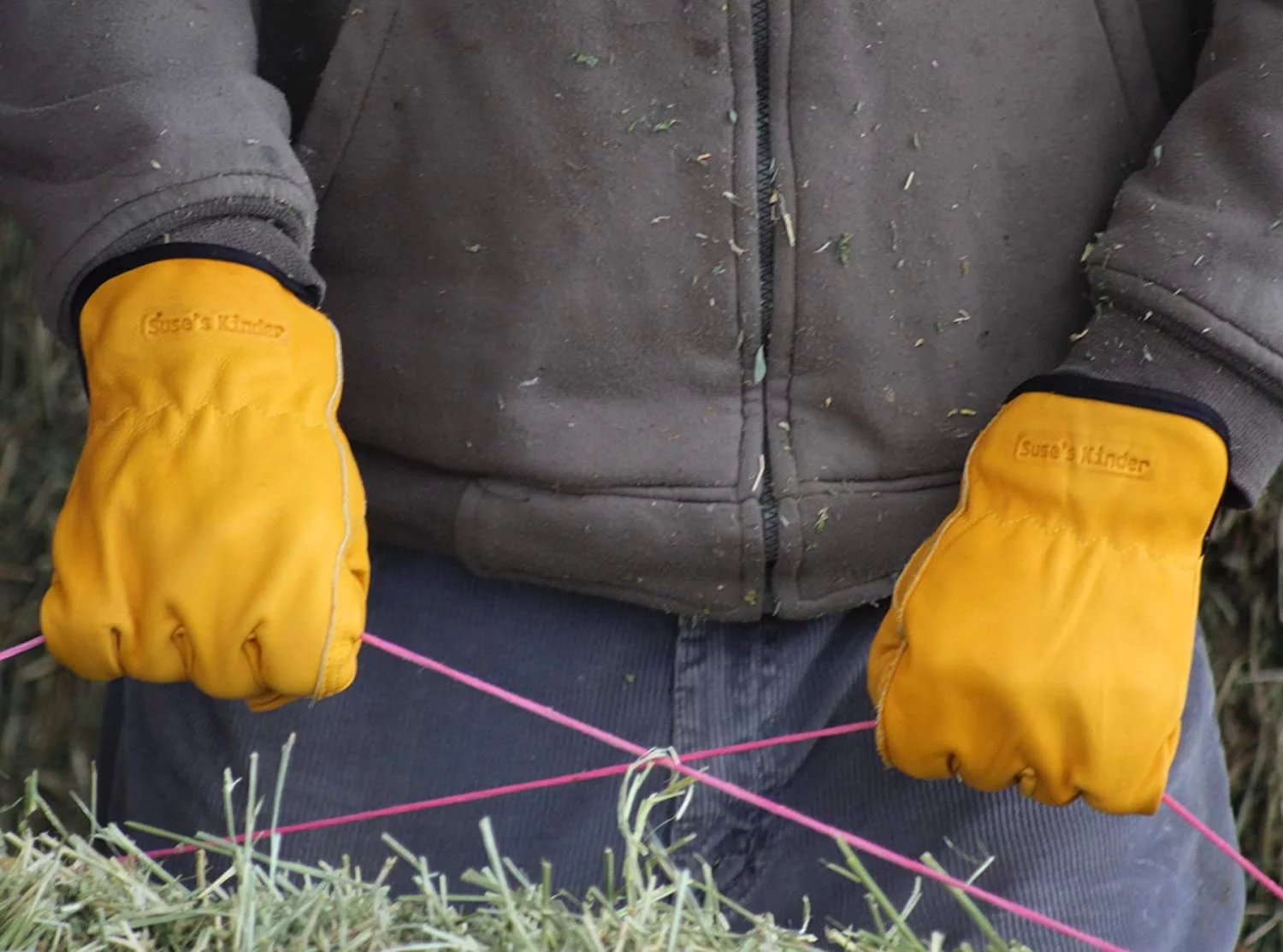 Work Gloves for Men and Women, Top Grain Leather (3 pairs, Med)