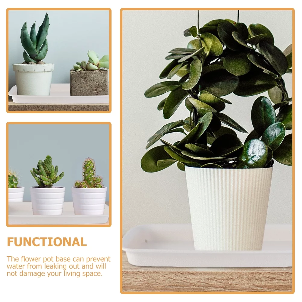 Gongxipen 8Pcs Rectangular Planter Tray Plastic Flower Pot Tray Large Flower Pot Saucer Flower Pot Drip Tray