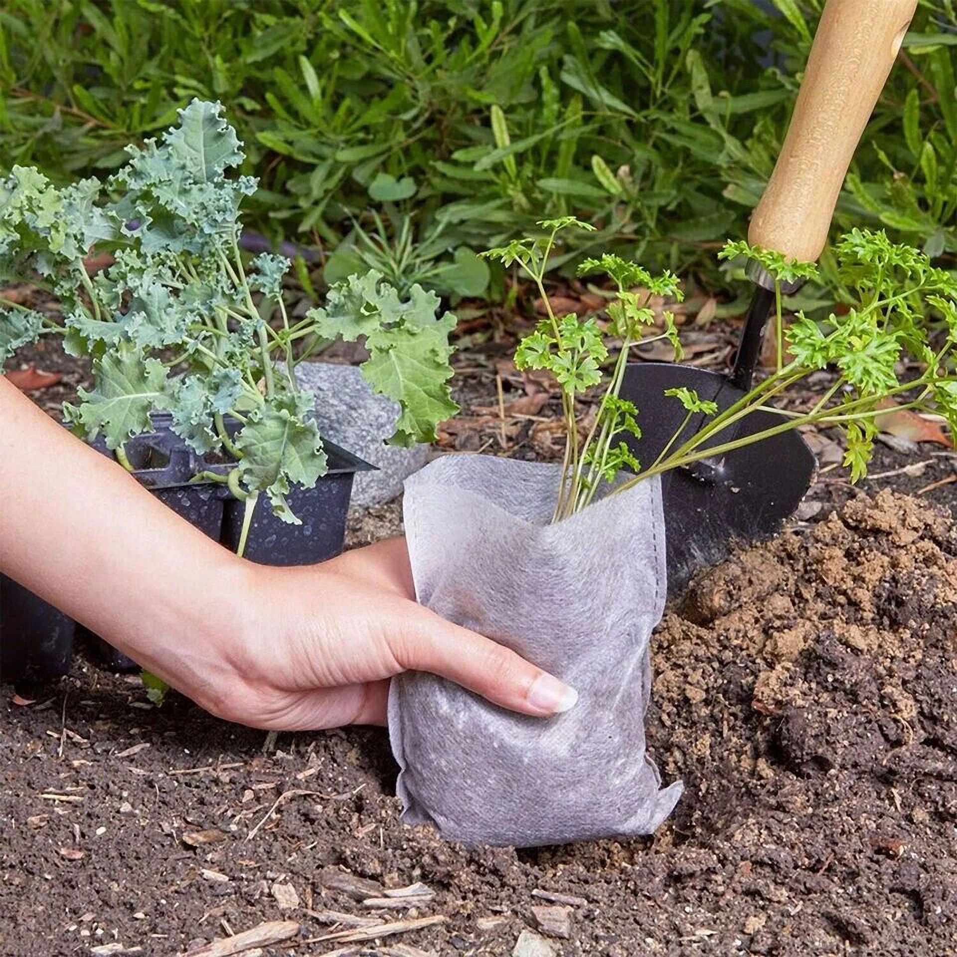 100pcs Plant Grow Bags Biodegradable Non-woven Fabric Nursery Bag Seedling Pot