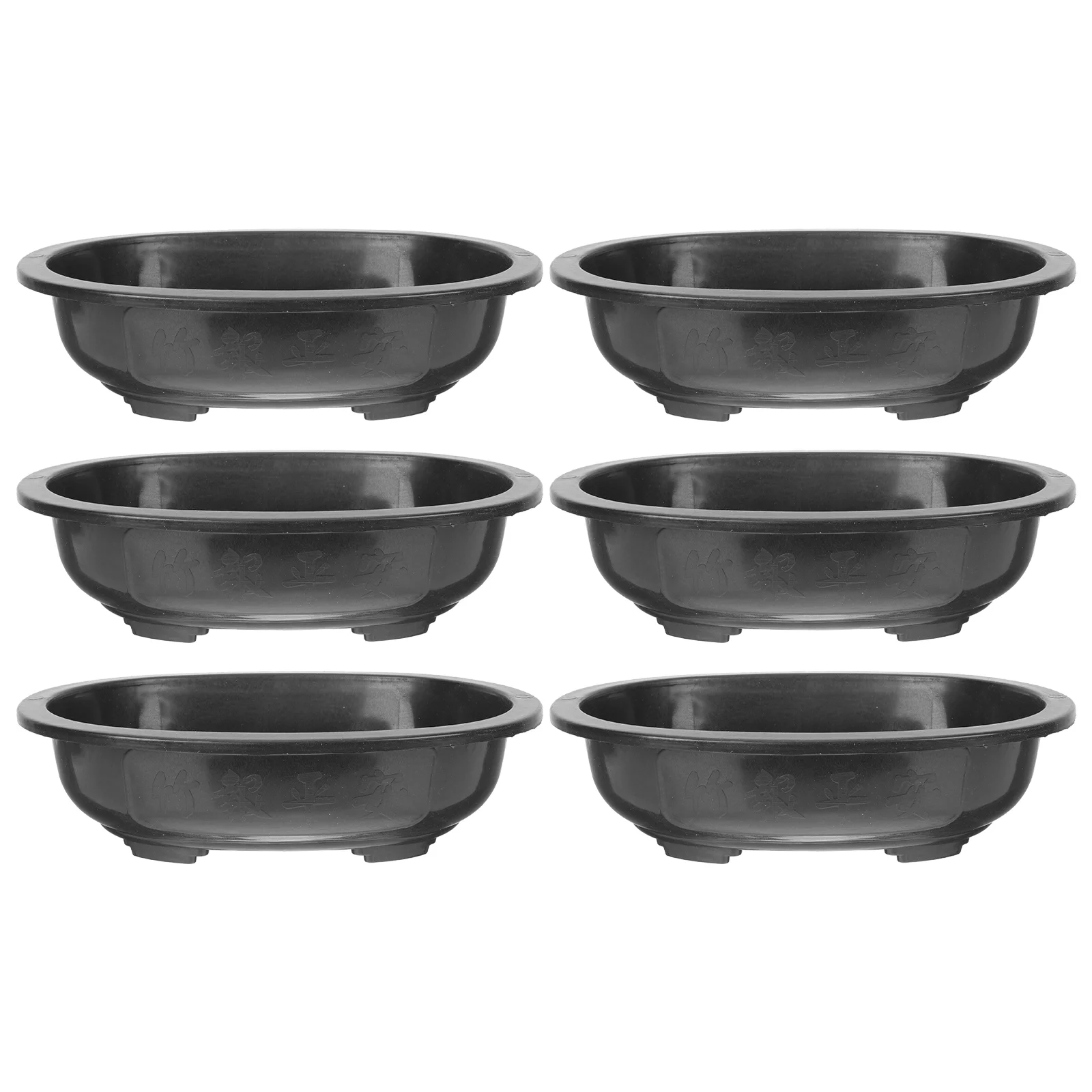 6pcs Plastic Flowerpots Decorative Gardening Large Bonsai Planting Pots
