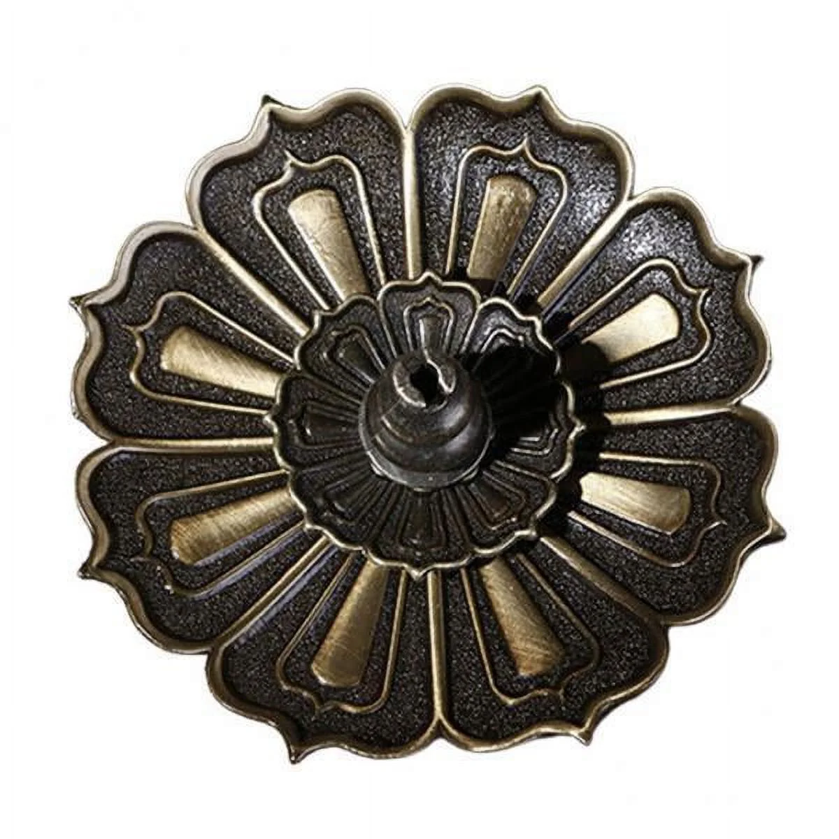 CUTICATE 4xFlower Cone Stick Burner Plate Stick Holder Bowl Decor Bronze 4 Pcs