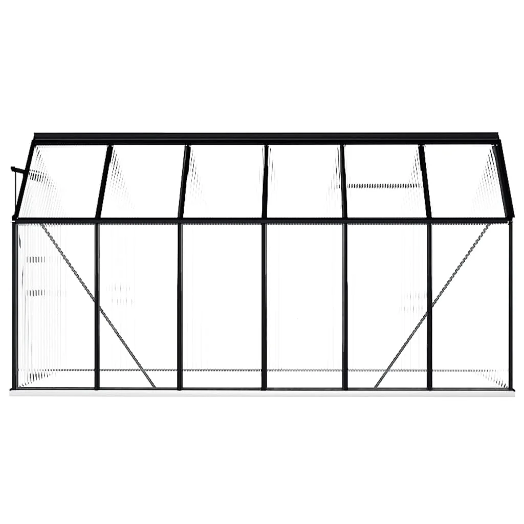 Greenhouse with Base Frame Anthracite Aluminum 75.7 ft2
