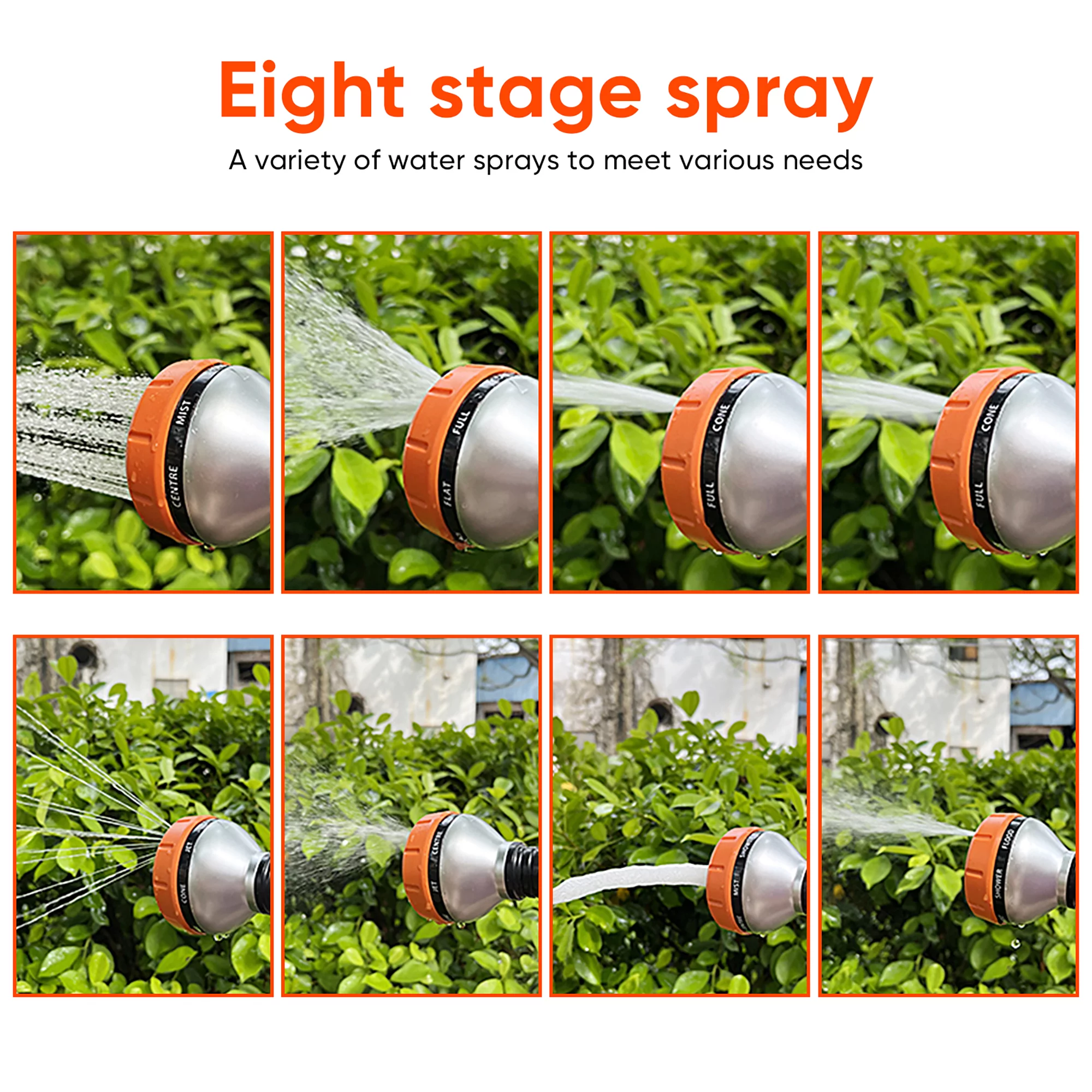 KelaJuan Garden Watering Wand, 180 Degrees Rotating Head 10 Patterns Long Hose Nozzle Sprayer