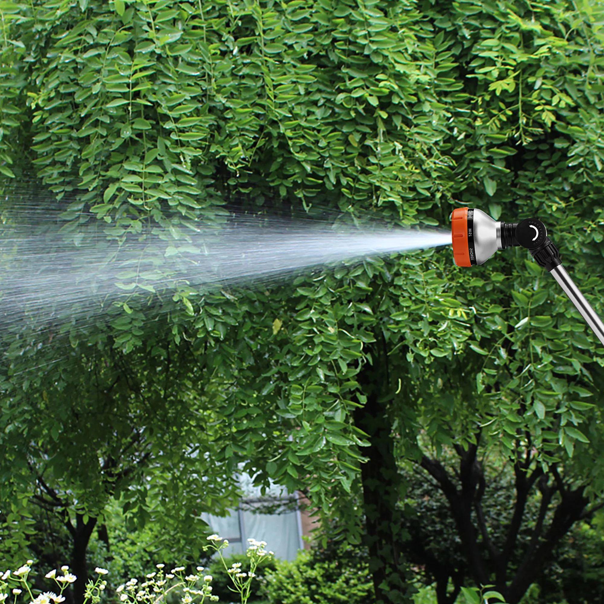 KelaJuan Garden Watering Wand, 180 Degrees Rotating Head 10 Patterns Long Hose Nozzle Sprayer