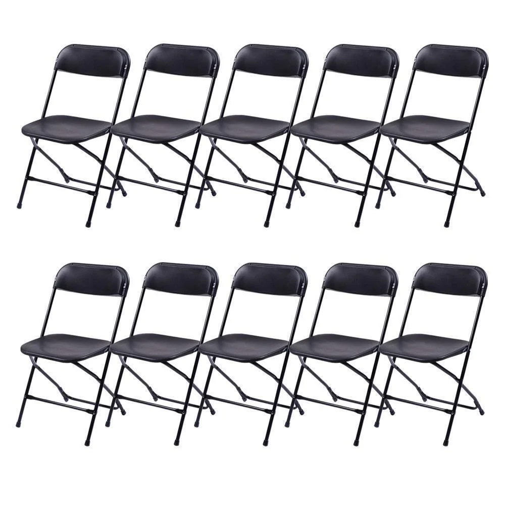 Lot 50 Commercial Steel Frame Plastic Folding Chairs Stackable Picnic Party Home