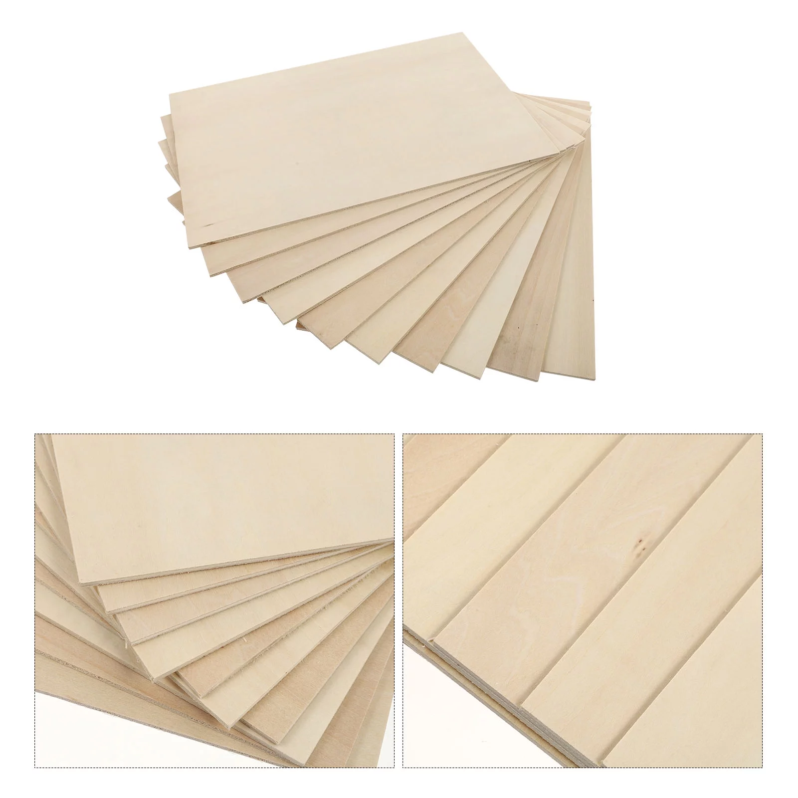 10Pcs Basswood Plywood DIY Pyrography Supplies Unfinished Wood Piece Craft