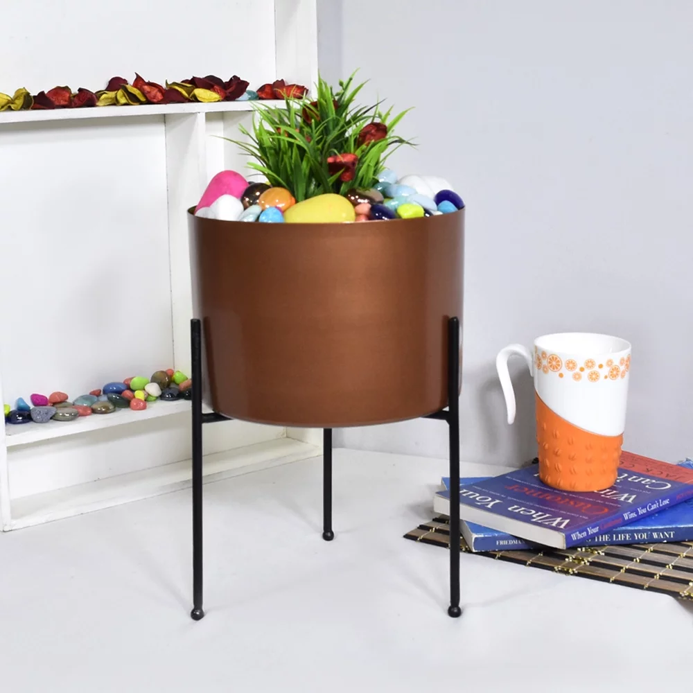 BBH Homes Handmade Round Shaped Iron Planters 4.2 x 8 x 8 Inch BBVK1014