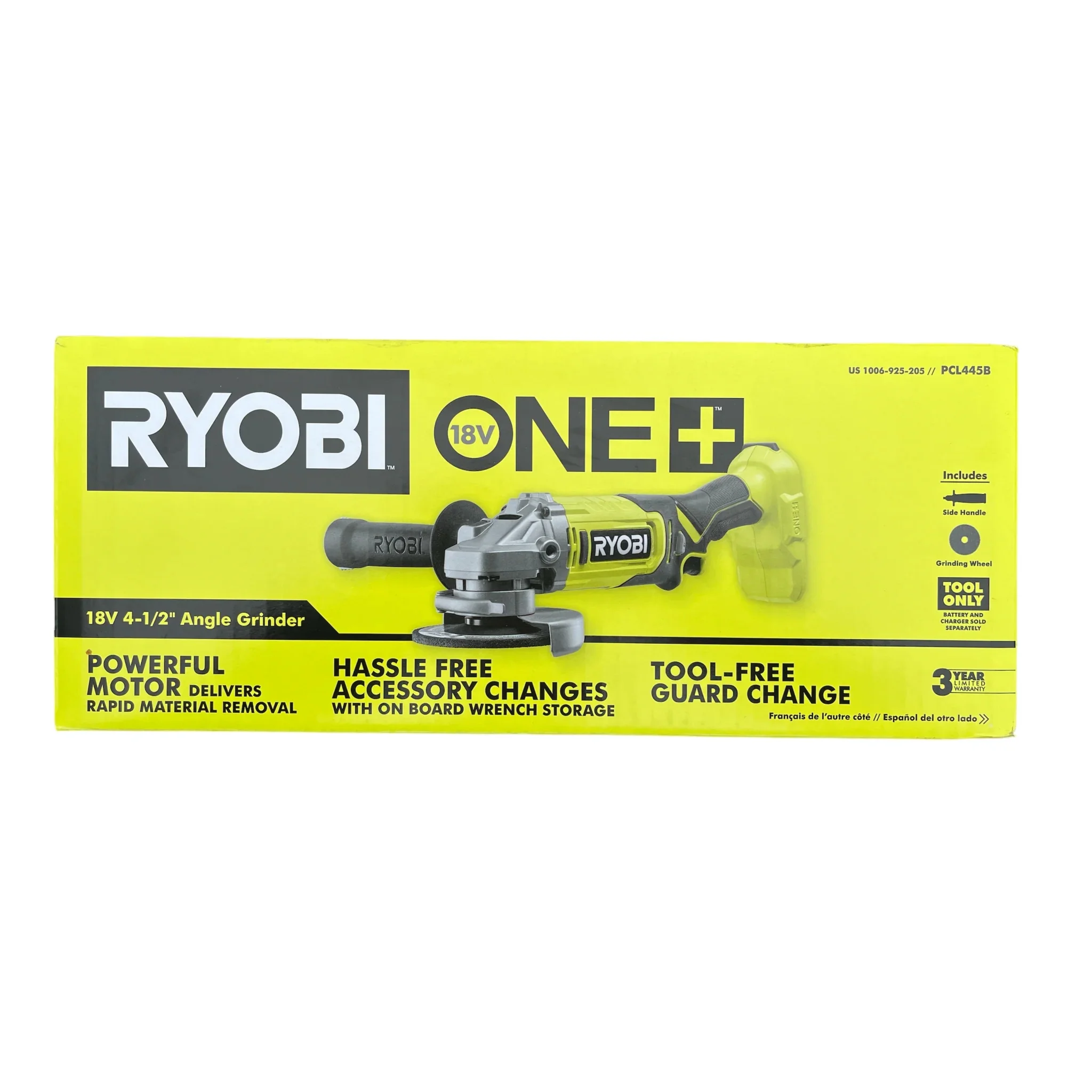 RYOBI 18-Volt ONE+ Cordless 4-1/2 in. Angle Grinder (Tool Only)
