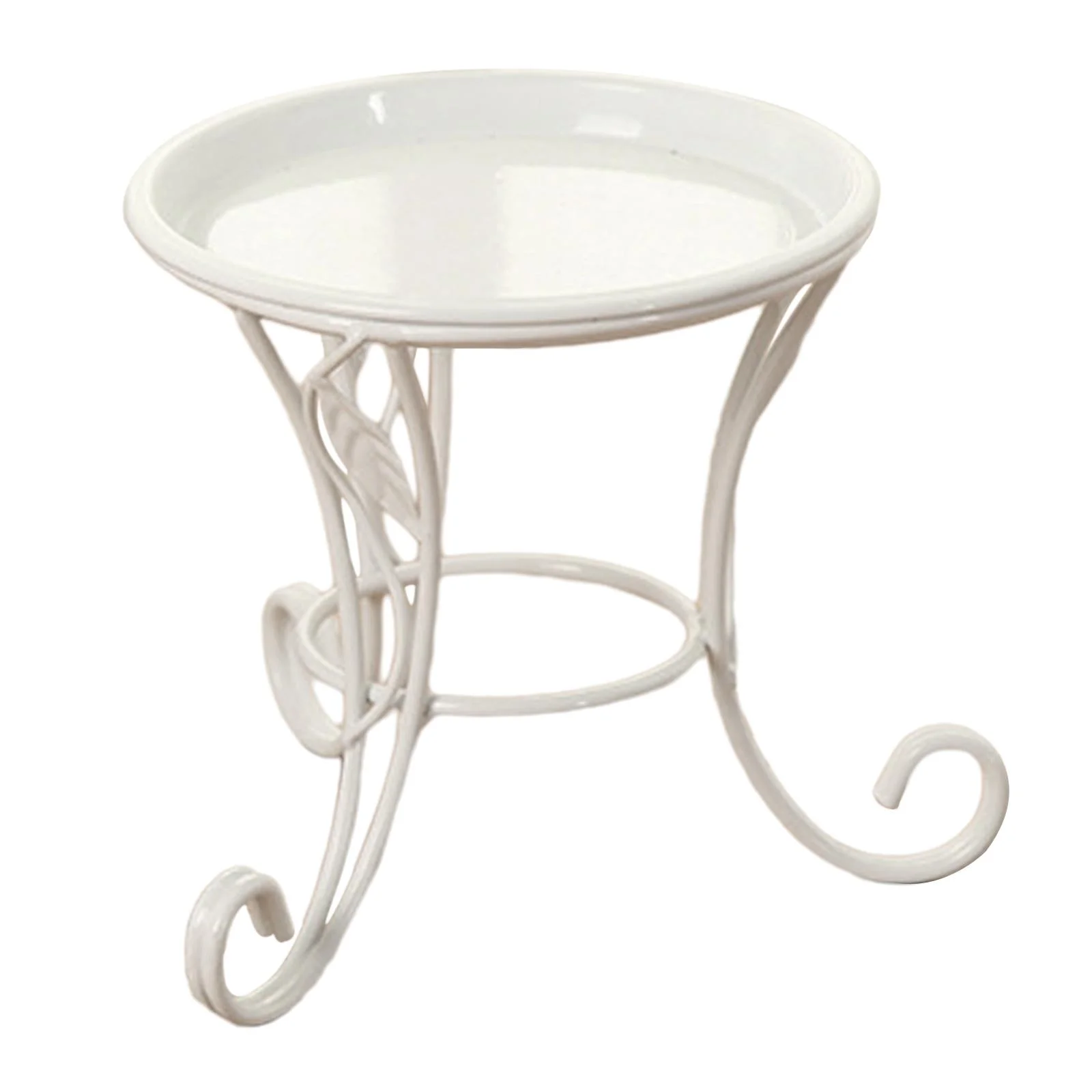 Miulika Plant Stand Metal Plant Stand Shelf Detachable Tray Stable Decorative Corner Flower Pot Holder Stand for Office Living Room White