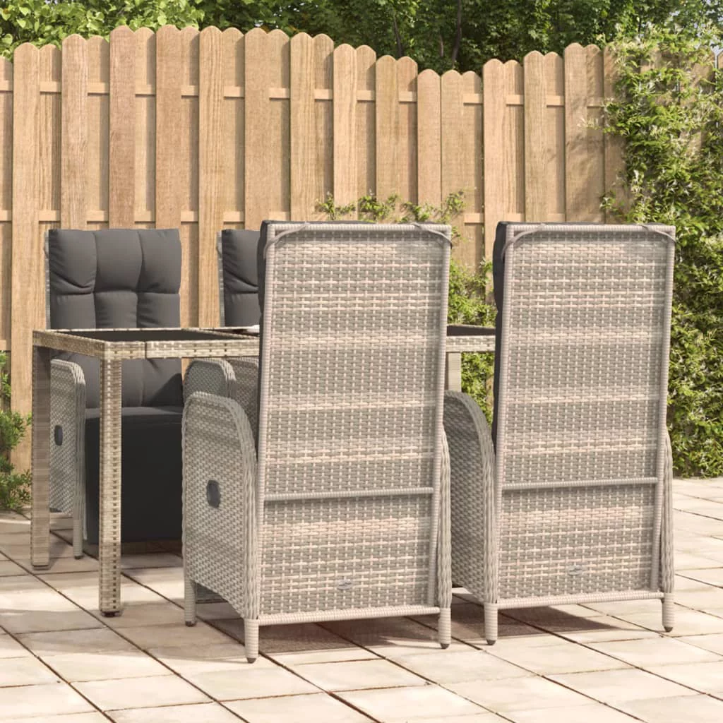 Irfora 5 Piece Patio Dining Set with Cushions Gray Poly Rattan