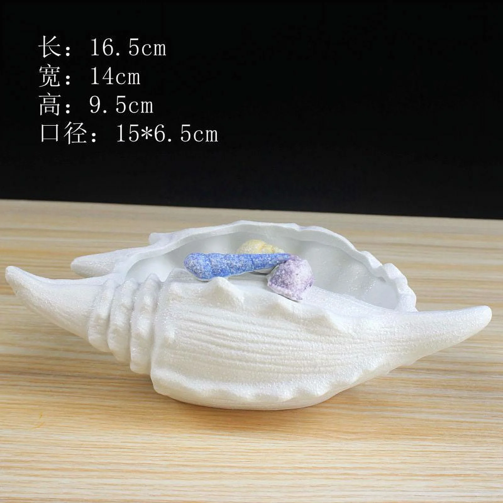 Snowflake Glazed Ceramic Conch-shaped Succulent Planter - Ocean Series Flower Pot