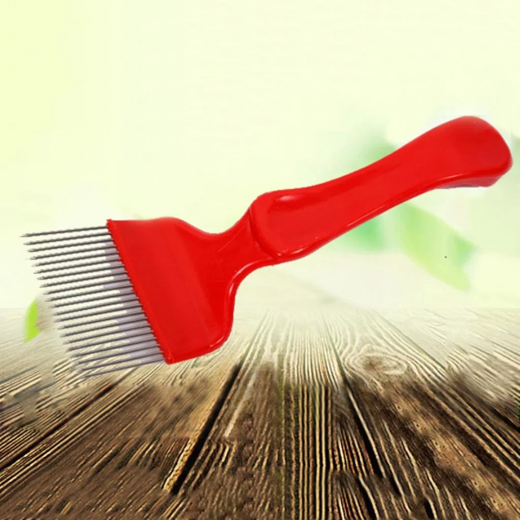 SunniMix 2xStainless Steel Tines Uncapping Fork With Handle 21Pins Red