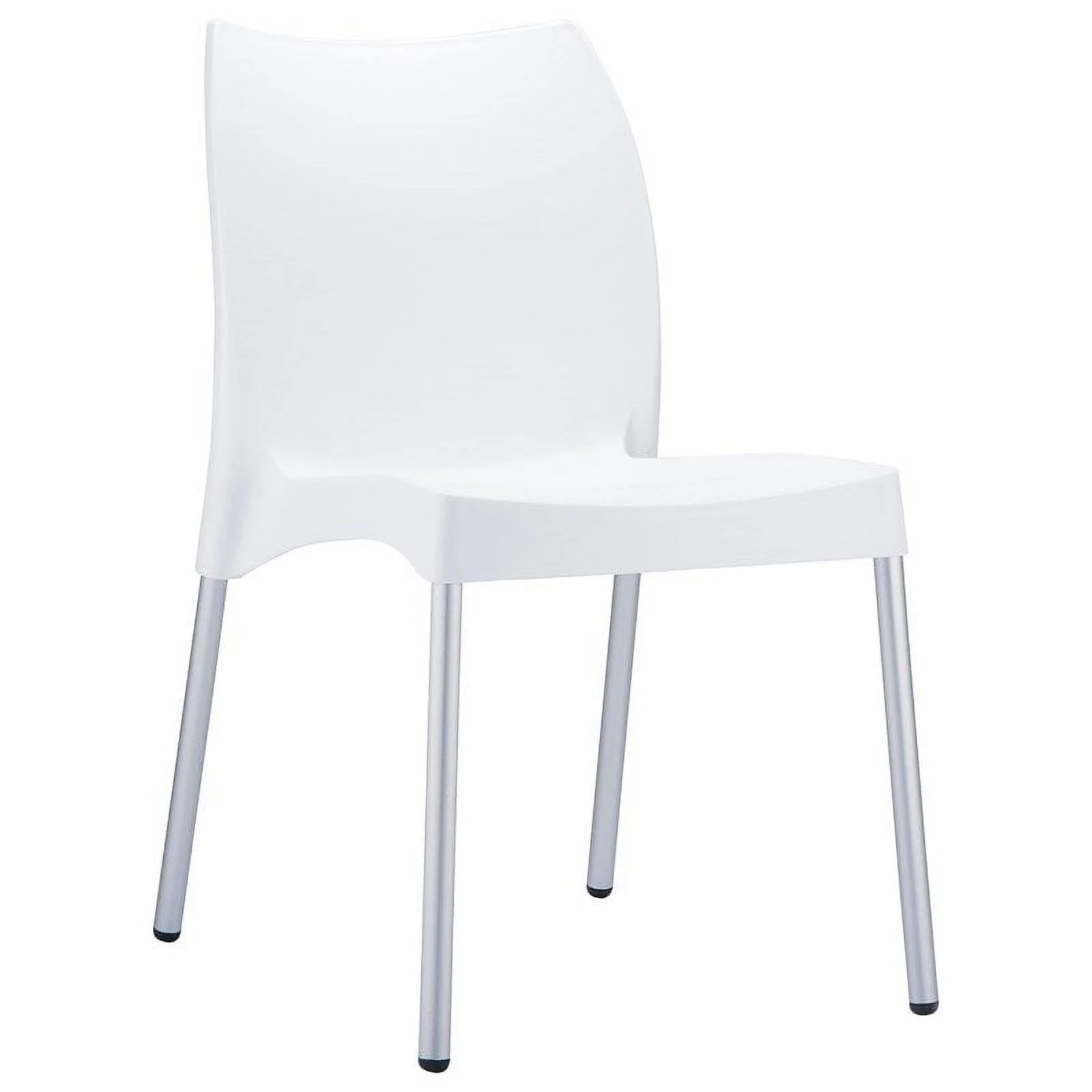 Pemberly Row Contemporary Resin Outdoor Patio Dining Chair in White