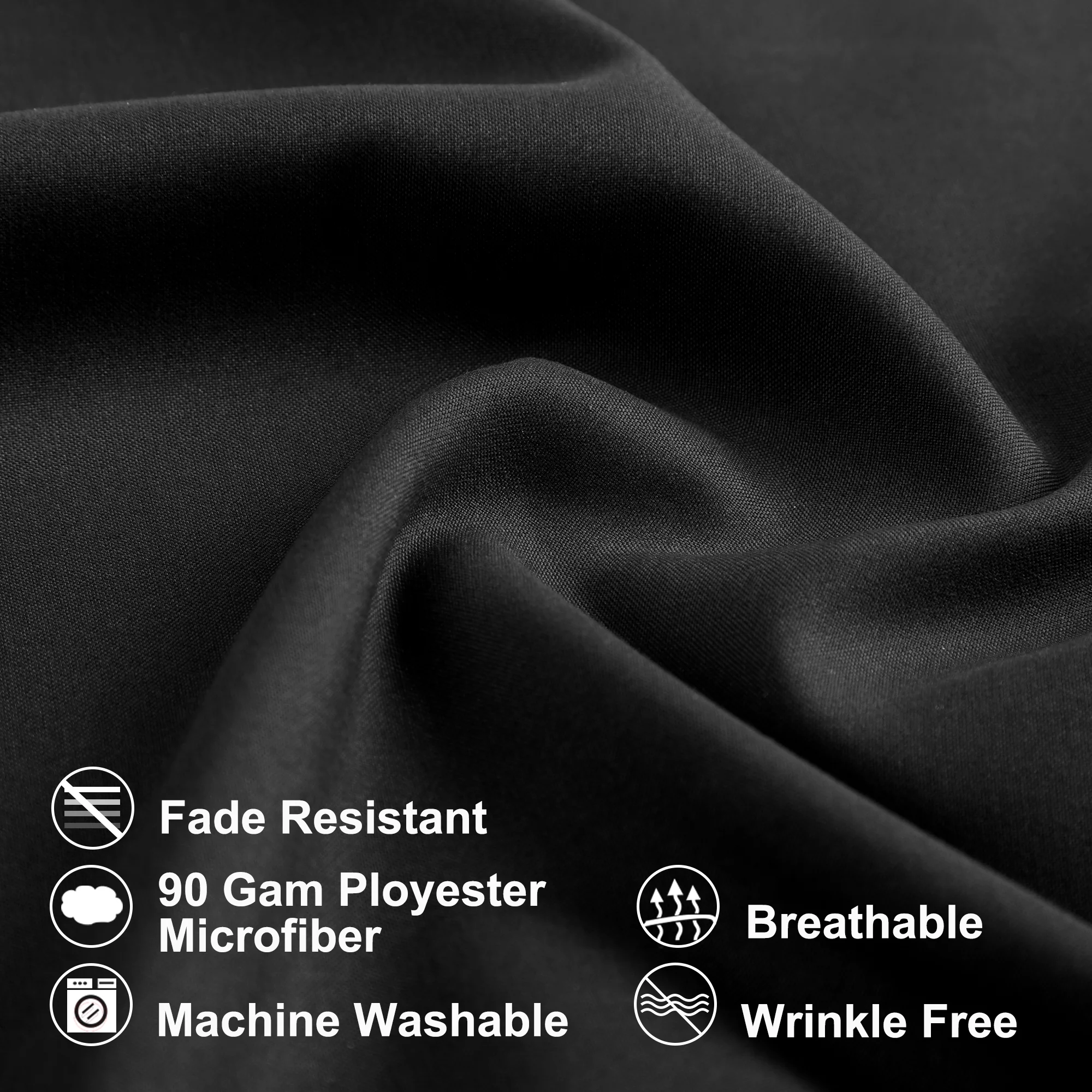 REGALWOVEN Microfiber Body Pillowcase with Zipper Closure, Black, Body(20