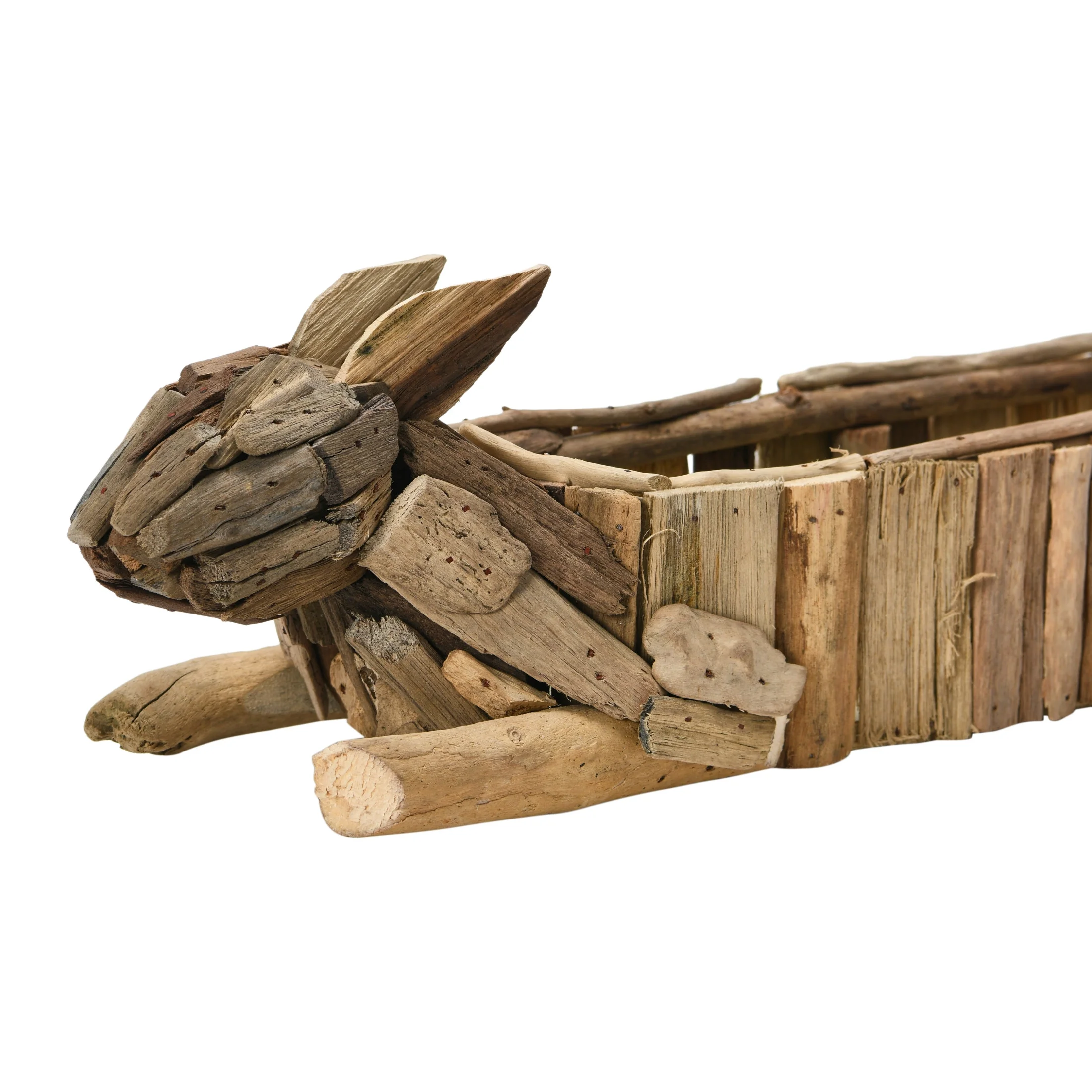 Creative Co-Op Driftwood Rabbit Planter
