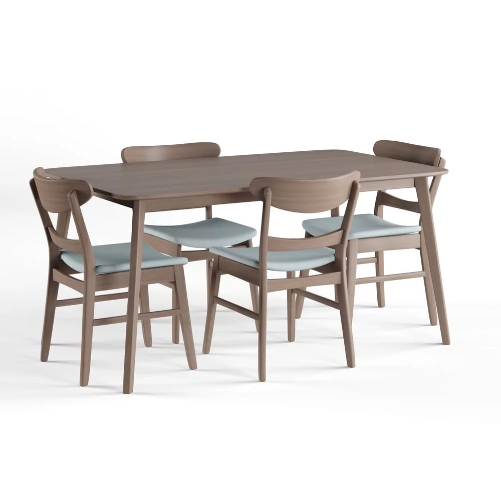 Christopher Knight Home Bryner Mid-Century Modern 5 Piece Dining Set  by  Natural Oak + Light Beige Oak Finish