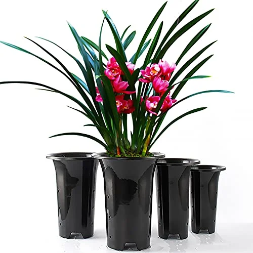 10 PCS BTDP Elegant Flowerpot 9.5x11.75 Black Plastic The deepth Round Planting Pot Strong Planting Function and Good Decoration Effect, volume 3-4 trade-gallon