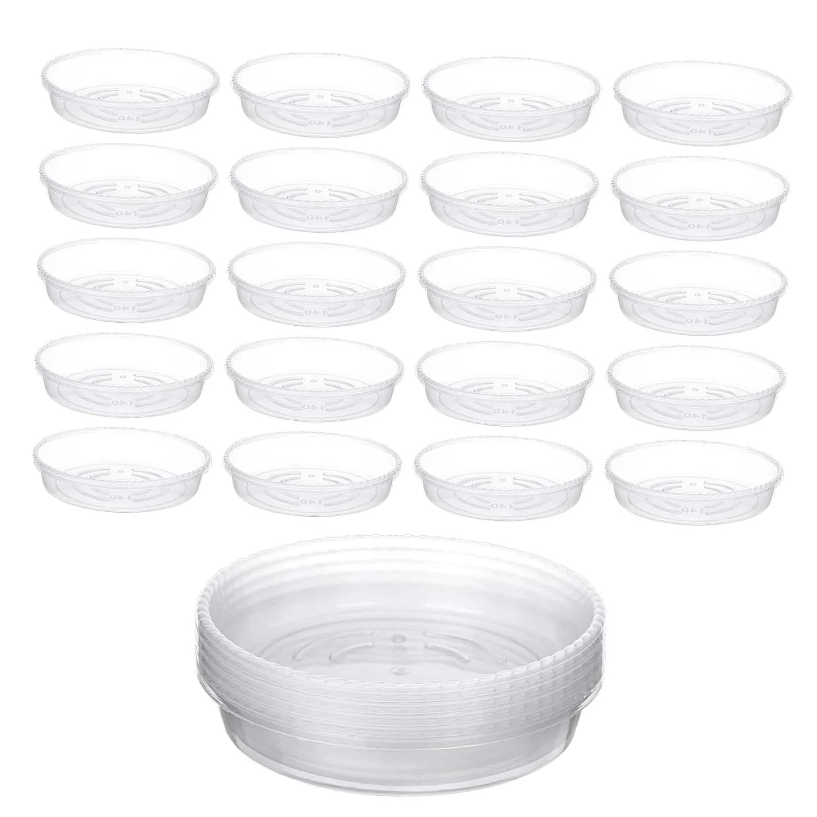 figatia 30 Pieces Flower Planter Saucers Plant Trays Pot Tray Waterproof Reusable Non Slip Plant Water Drip Trays for Pots for Garden 20cm