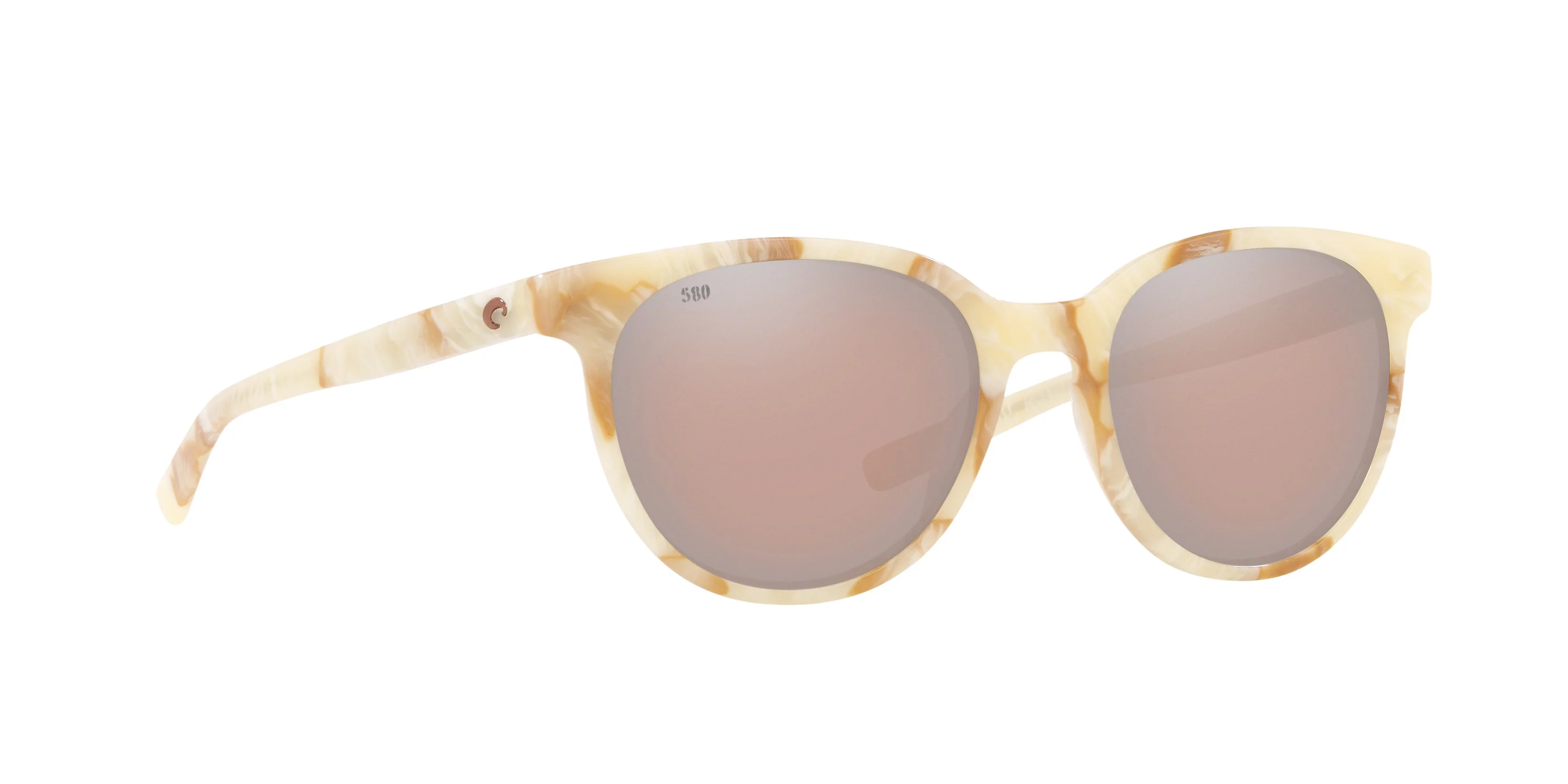 Costa Del Mar Isla Polarized Copper Silver Mirror 580G Round Sunglasses ISA 261 OSCGLP