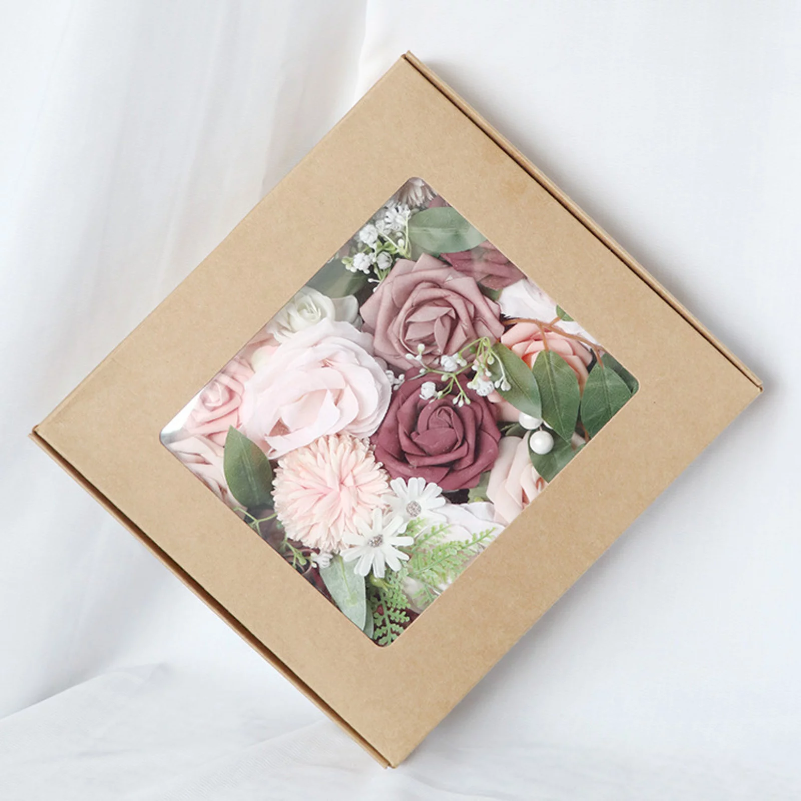 FHKOEGHS Peonies Flowers Valentine's Day DIY Soap Flower Gift Rose Box Bouquet Wedding Home Festival Gift