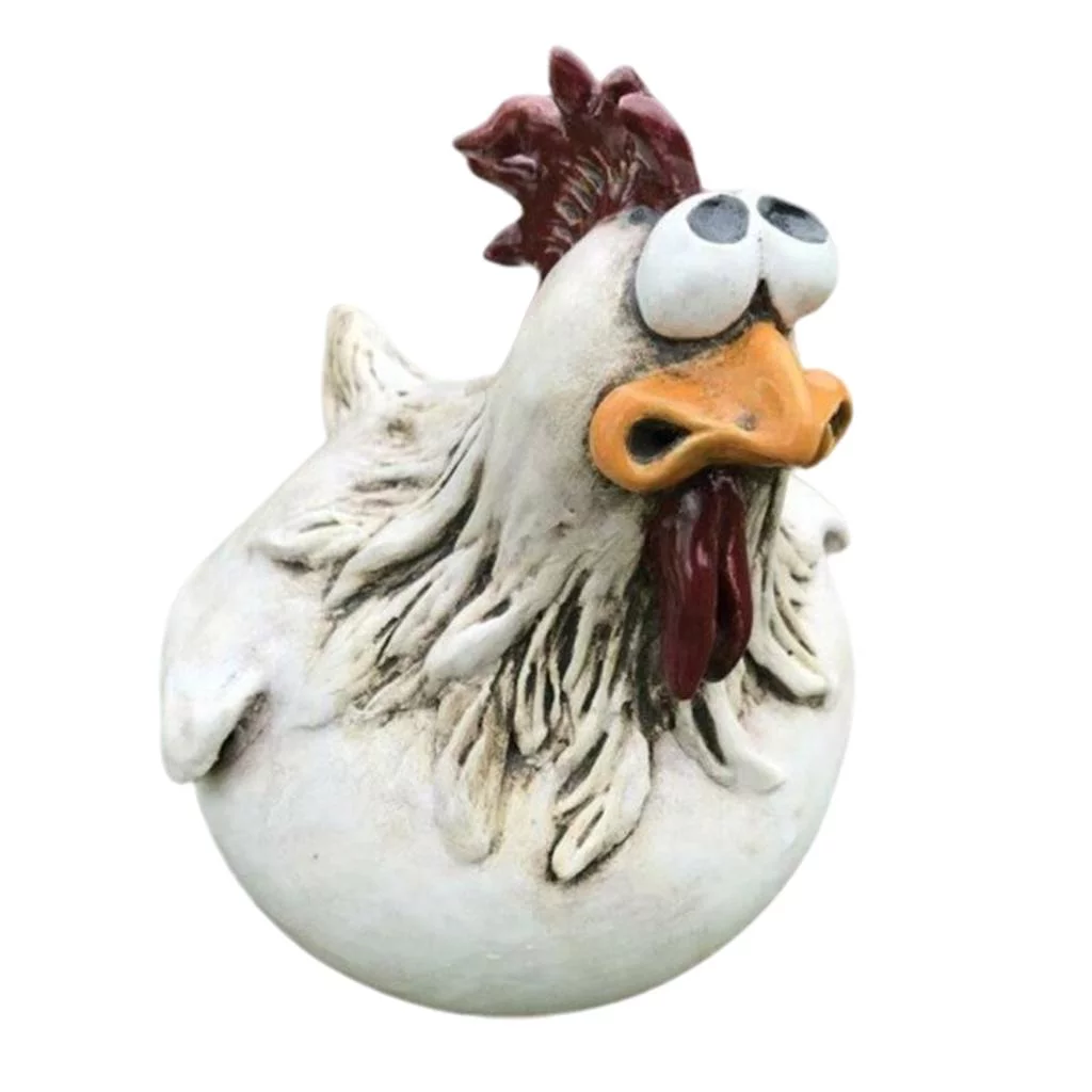 Statue Small Resin Craft Hen Figurines Decorative Ornament Home decor Farm Patio Lawn Micro Landscape - B