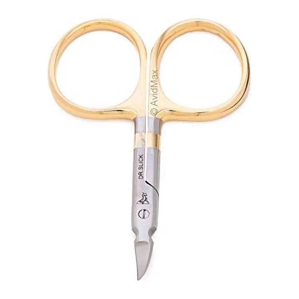 Dr. Slick Straight Arrow Scissors, 3.5in, Gold Loops