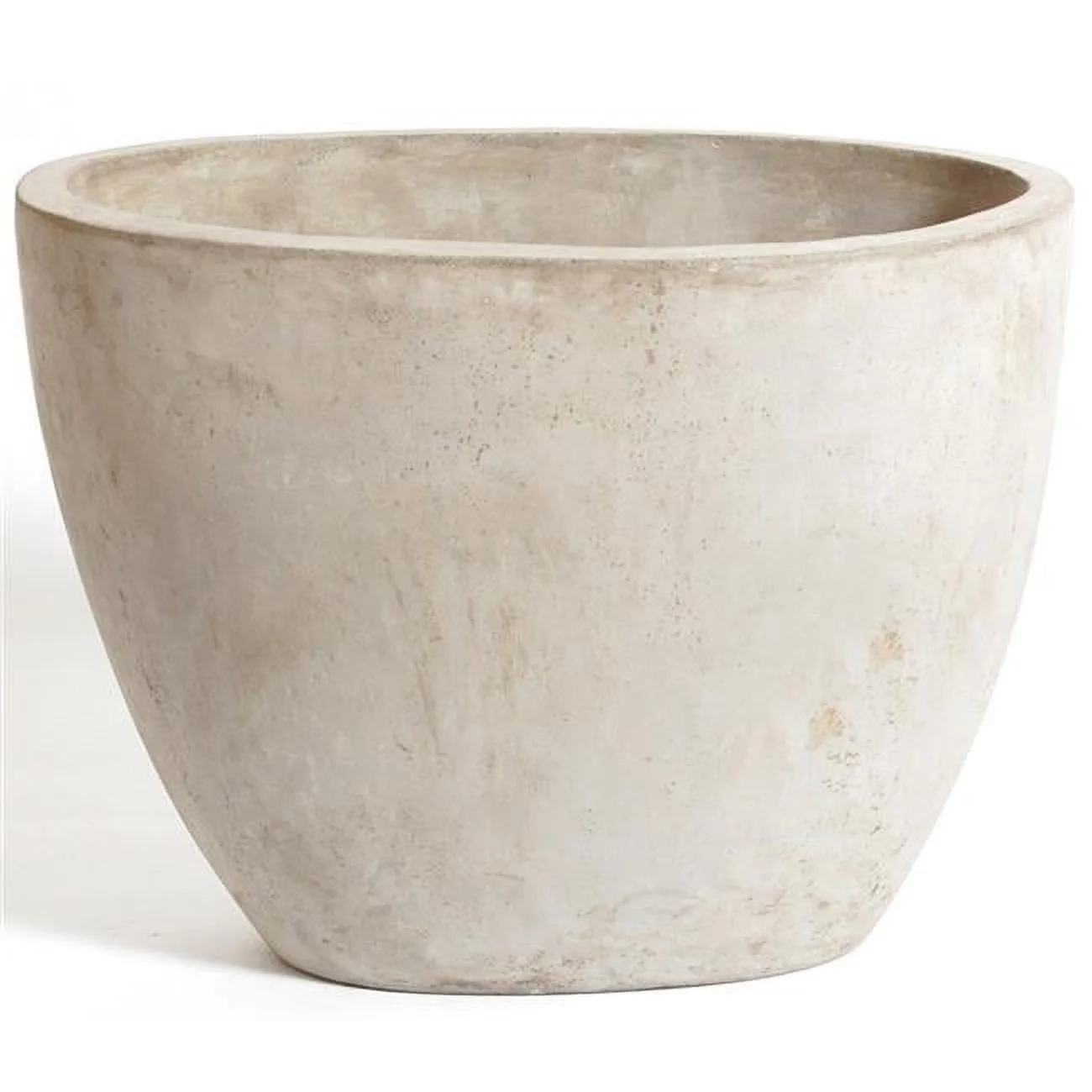Unisex Oval Pot with White & Grey Washed Hole - Green - Small