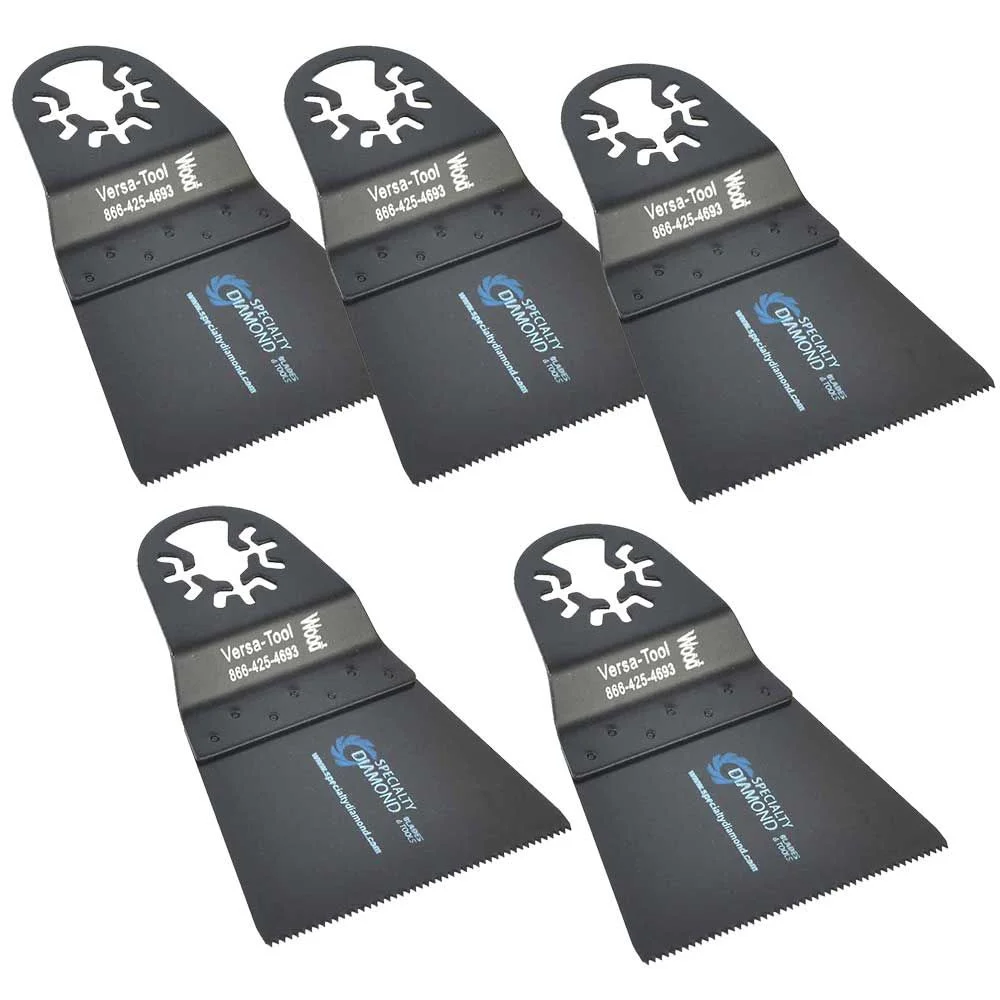Versa Tool AB5D 65mm HCS Wood Cutting Multi-Tool Saw Blades 5/Pk Fits Fein Multimaster, Dremel, Bosch, Craftsman, Ridgid Oscillating Tools